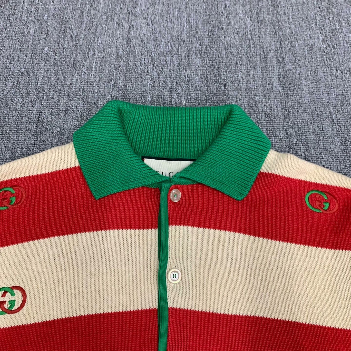 Gucci Gucci Double G Striped Polo Sweater Size US XL / EU 56 / 4 - 9 Thumbnail