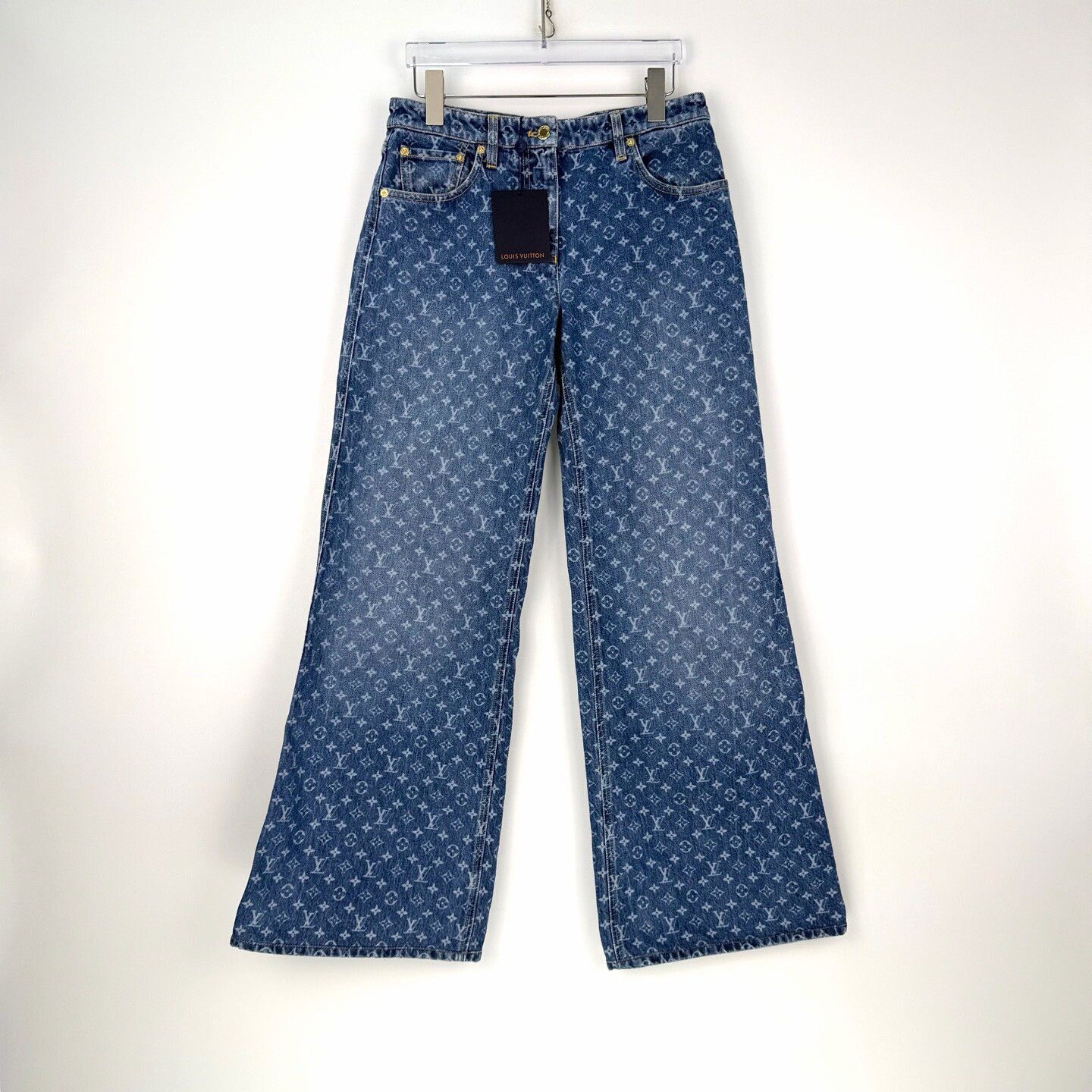 Louis Vuitton LV Blue Monogram Washed Jeans Size US 38 / EU 54 - 3 Thumbnail