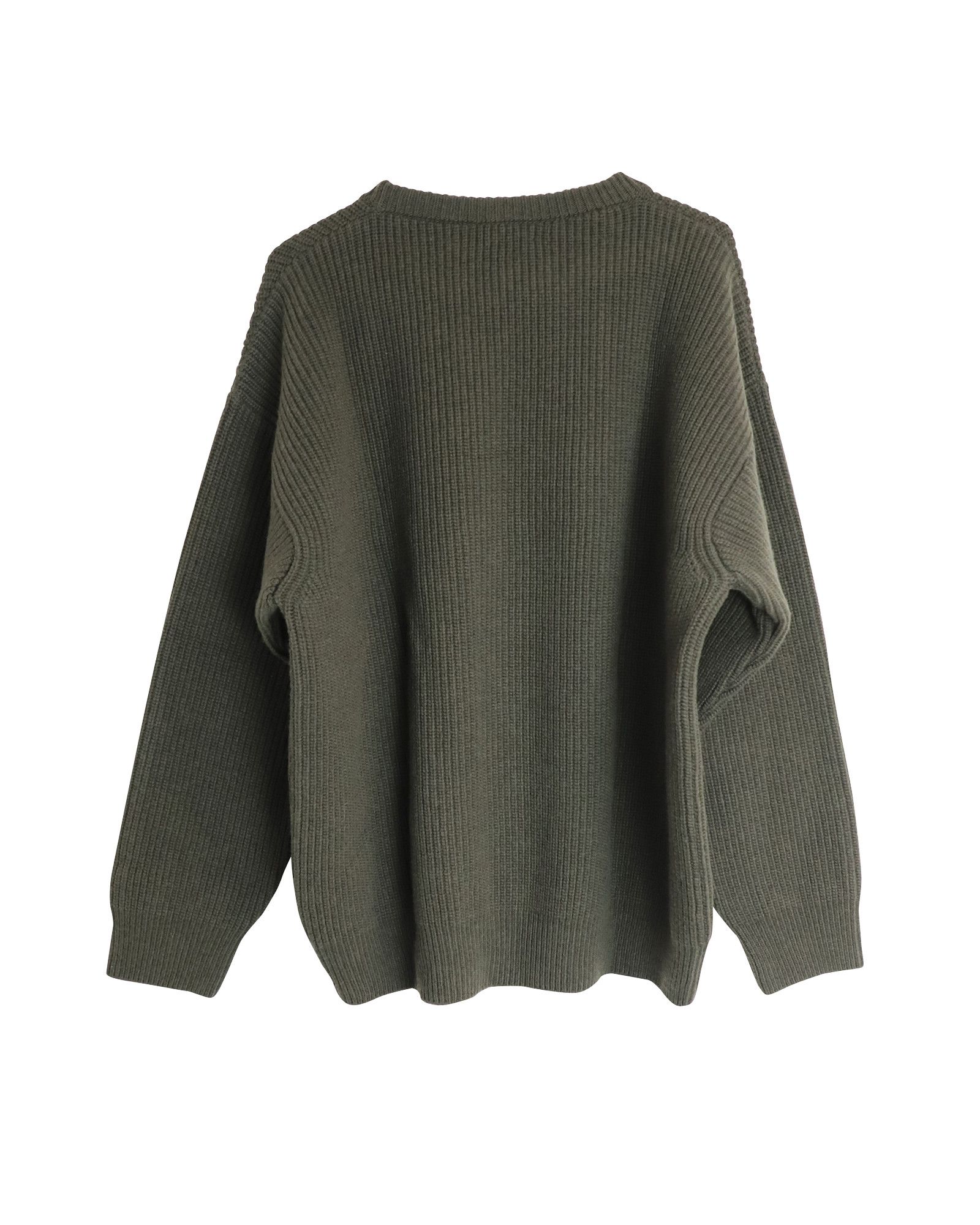 Celine Celine Oversized Leopard Logo Crewneck Sweater In Green Wool Size US M / EU 48-50 / 2 - 2 Thumbnail