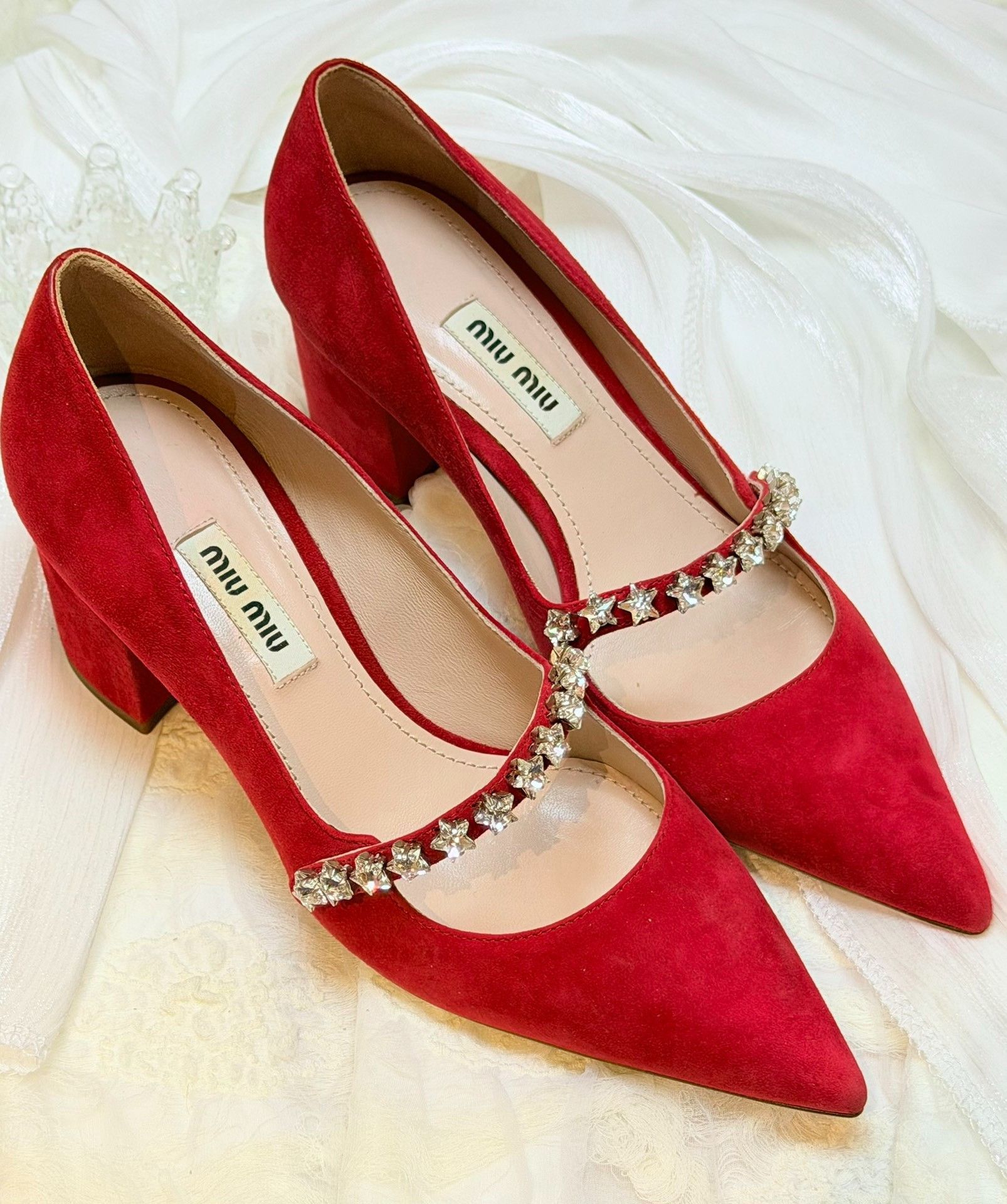 Miu Miu Miu Miu Suede Red Lowtop Sneakers us_5-5 Women Size US 5.5 / IT 35.5 - 2 Thumbnail