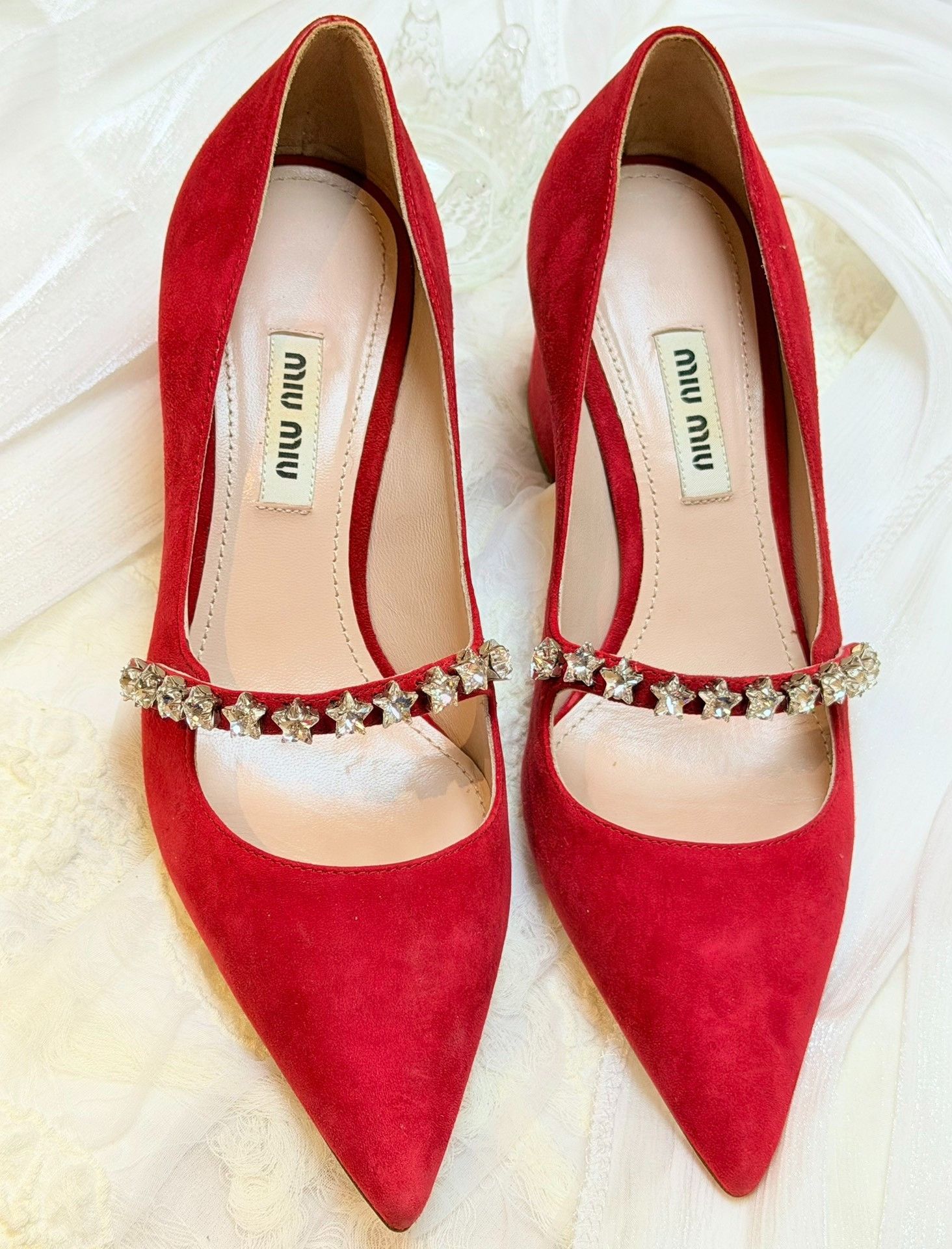 Miu Miu Miu Miu Suede Red Lowtop Sneakers us_5-5 Women Size US 5.5 / IT 35.5 - 3 Thumbnail