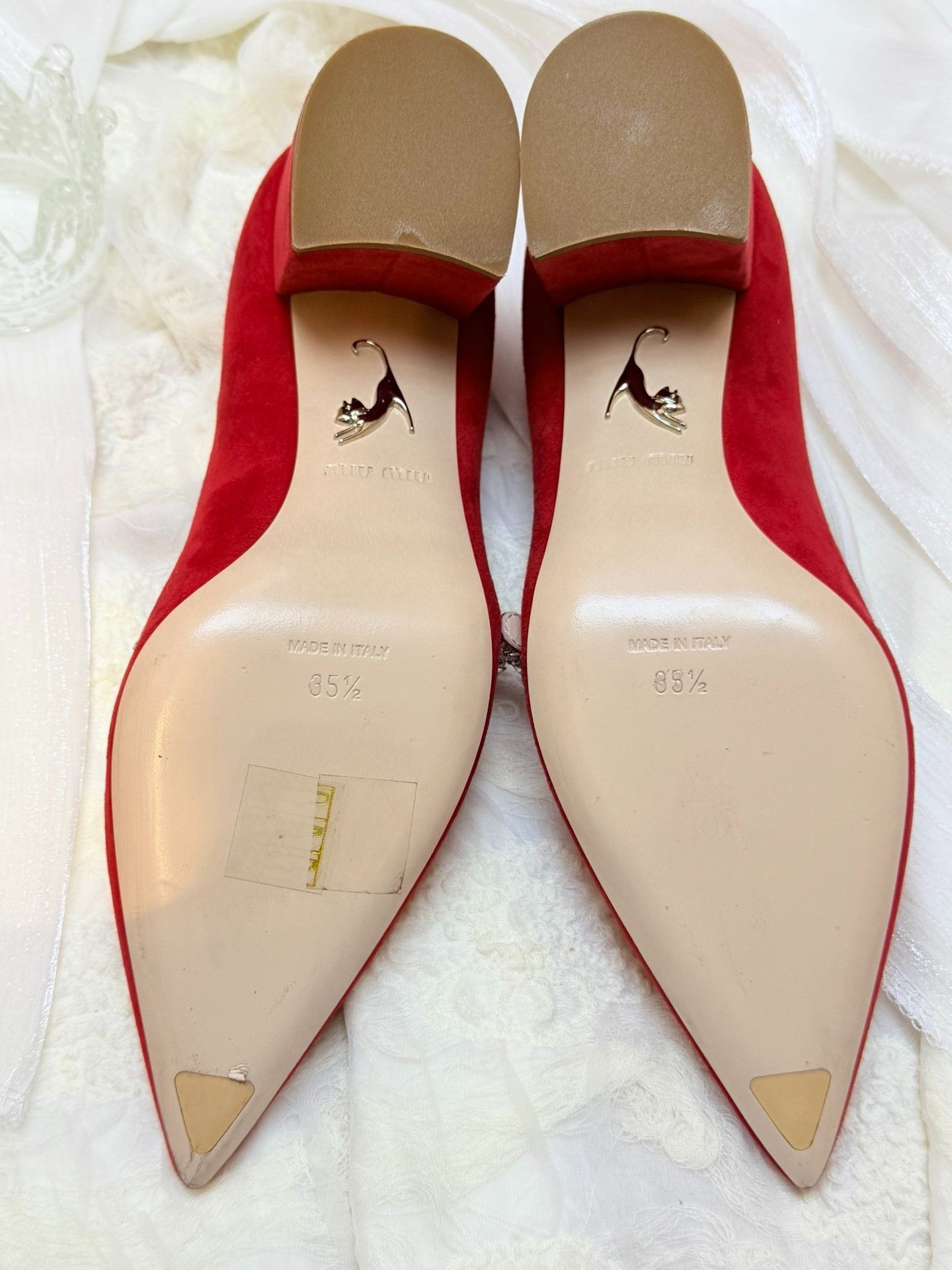 Miu Miu Miu Miu Suede Red Lowtop Sneakers us_5-5 Women Size US 5.5 / IT 35.5 - 5 Thumbnail