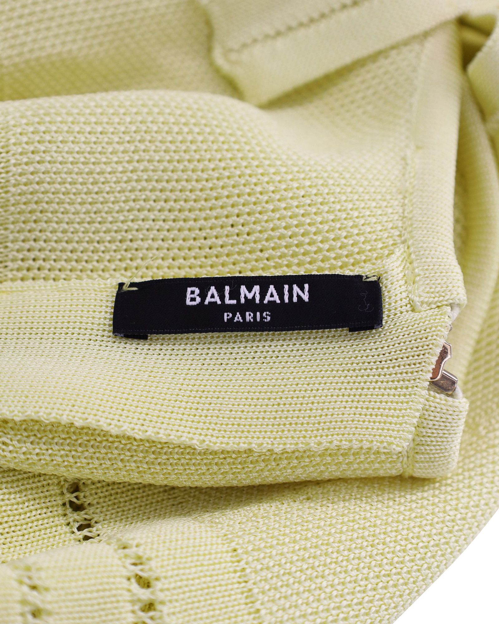 Balmain Balmain Sleeveless Knitted Crop Top in Lime Green Viscose Size XXS / US 00 / IT 34 - 4 Thumbnail