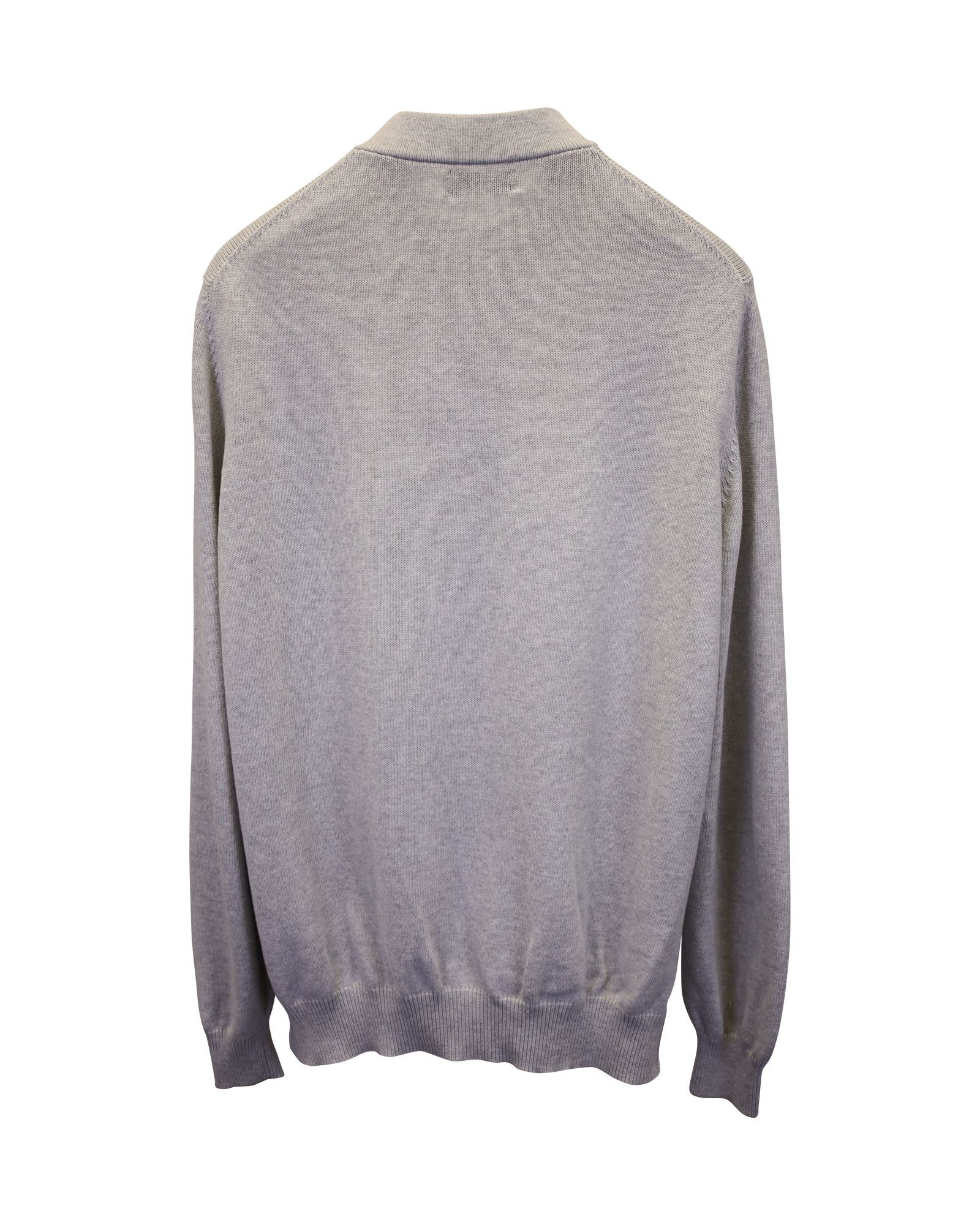 Brunello Cucinelli Brunello Cucinelli Knitted Zip Blouson Jacket in Grey Cotton Size US XXL / EU 58 / 5 - 2 Thumbnail