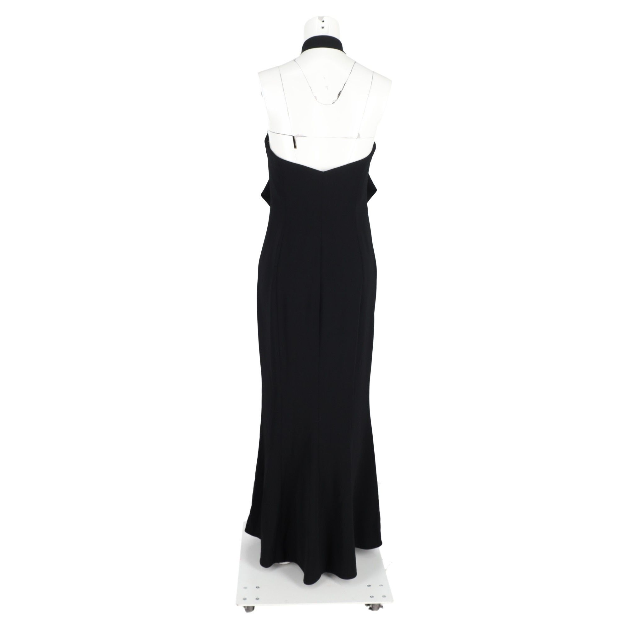 Diane von Furstenberg Diane von Furstenberg Halter Gown in Black Polyester Size XS / US 0-2 / IT 36-38 - 3 Thumbnail