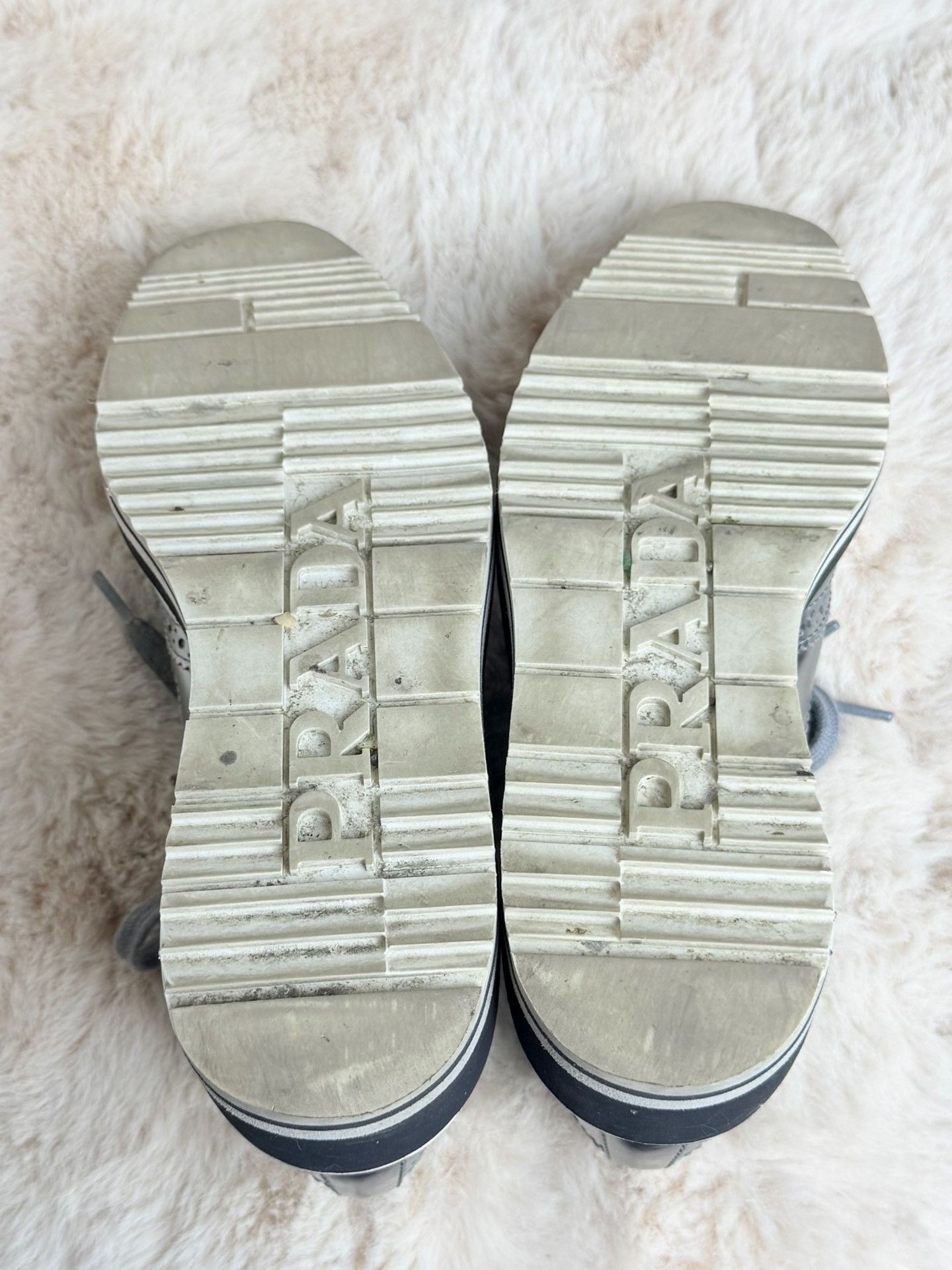 Prada Prada Silver Lowtop Sneakers us_5-5 Women Size US 5.5 / IT 35.5 - 6 Thumbnail