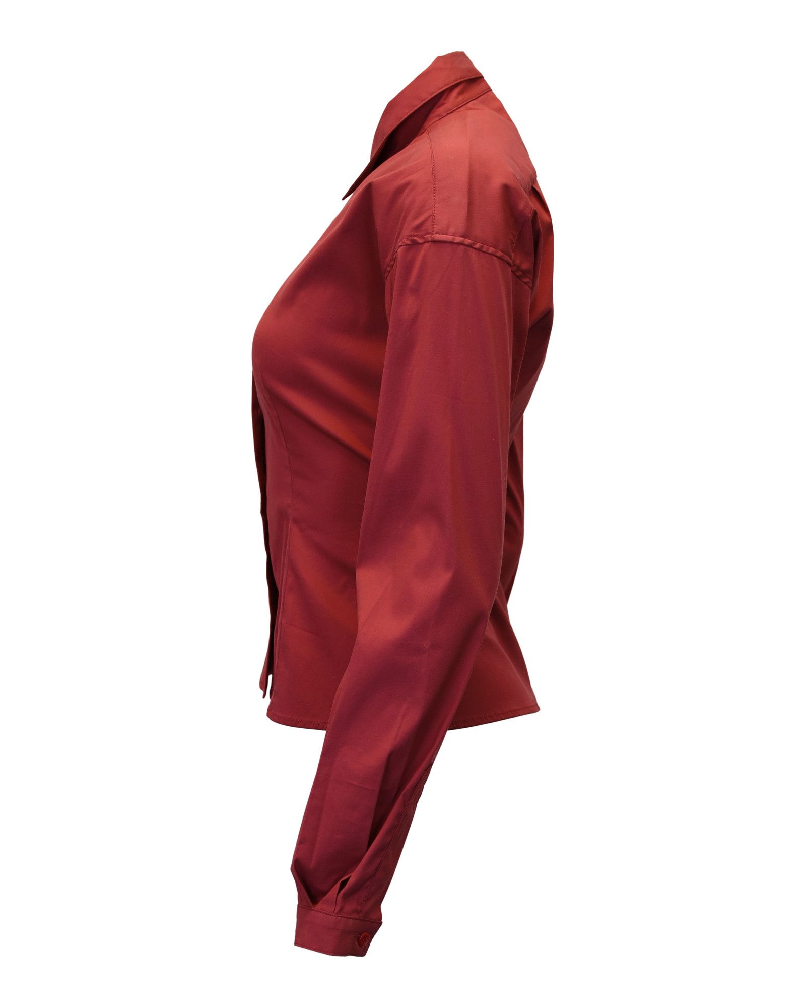 Prada Prada Button Down Shirt in Red Cotton Size S / US 4 / IT 40 - 2 Thumbnail