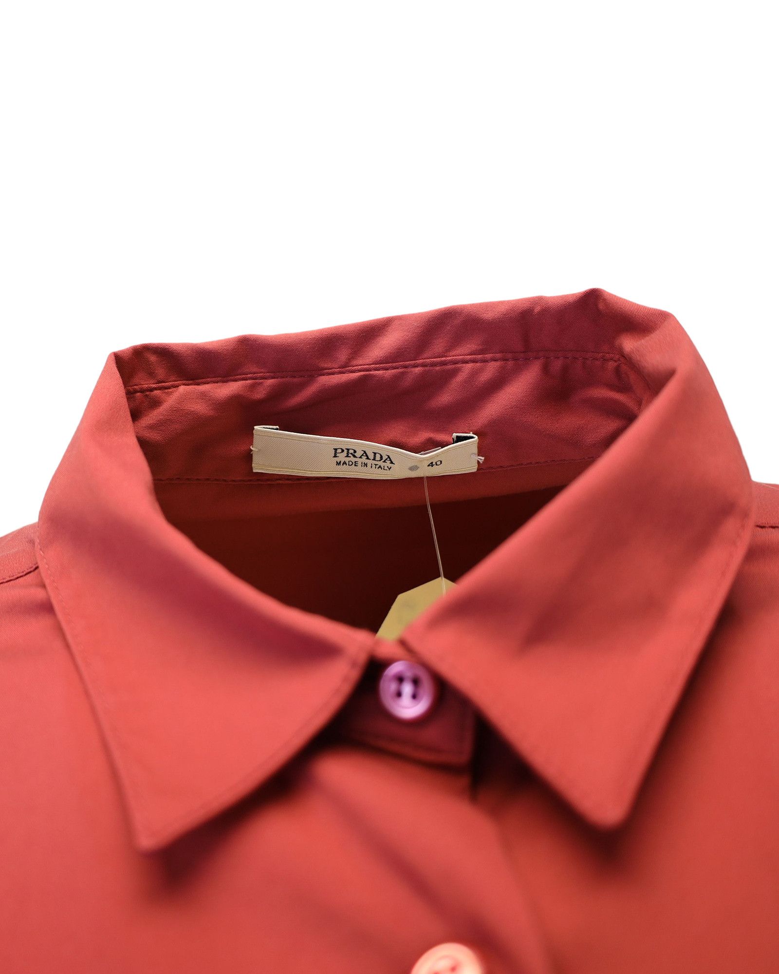 Prada Prada Button Down Shirt in Red Cotton Size S / US 4 / IT 40 - 4 Thumbnail