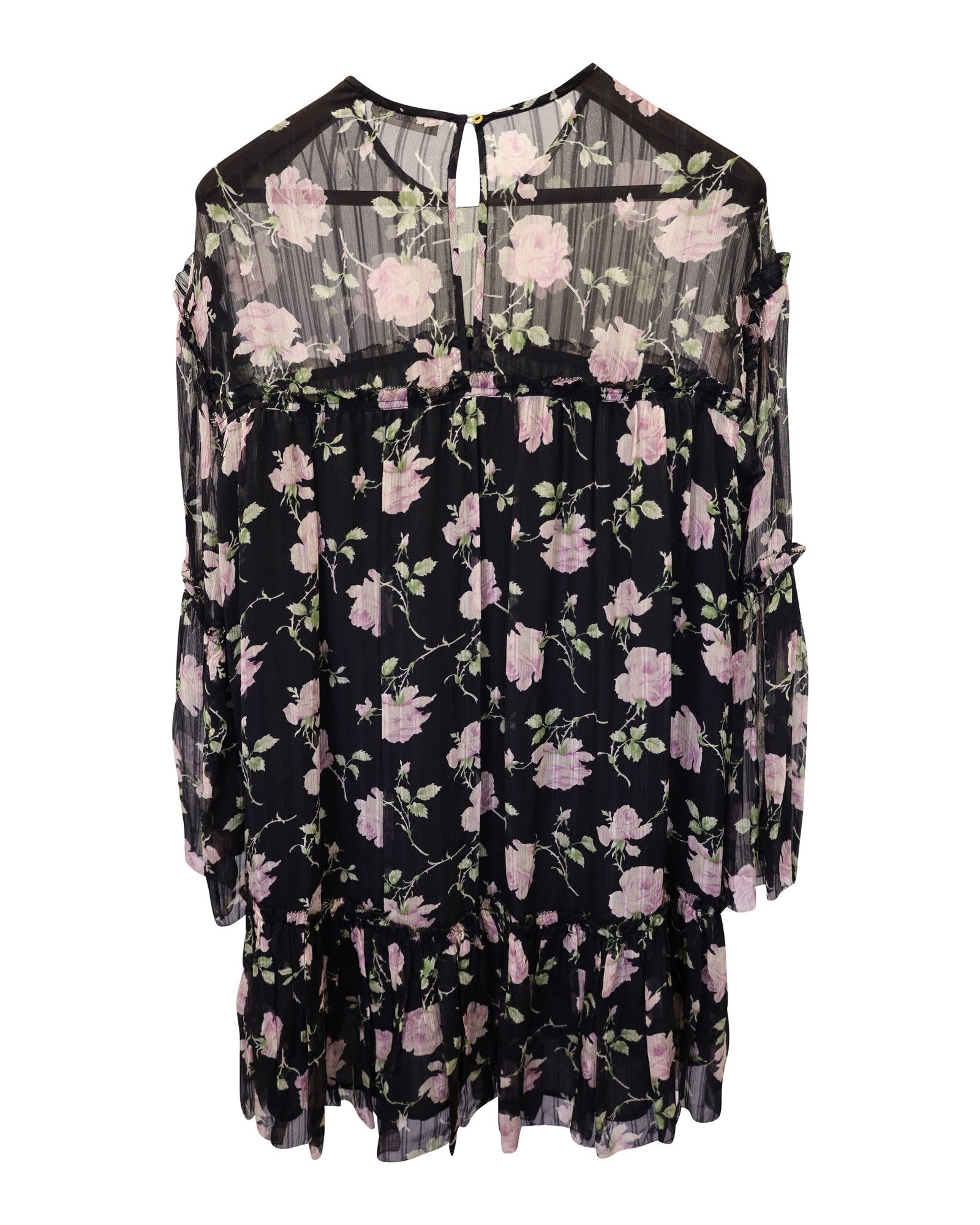 Ulla Johnson Ulla Johnson Dahlia Floral Mini Dress in Black Silk Size S / US 4 / IT 40 - 2 Thumbnail
