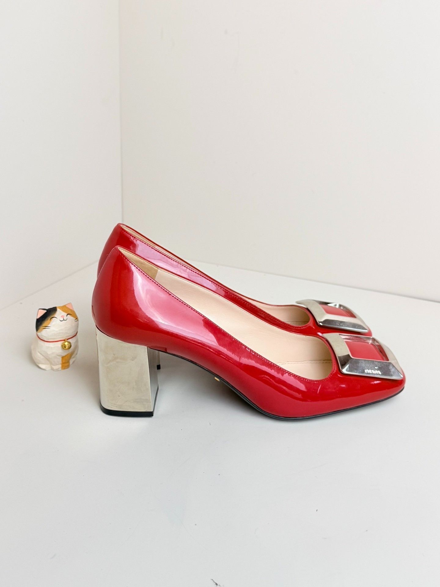 Prada Prada Patent Red Lowtop Sneakers us_7 Women Size US 7 / IT 37 - 2 Thumbnail