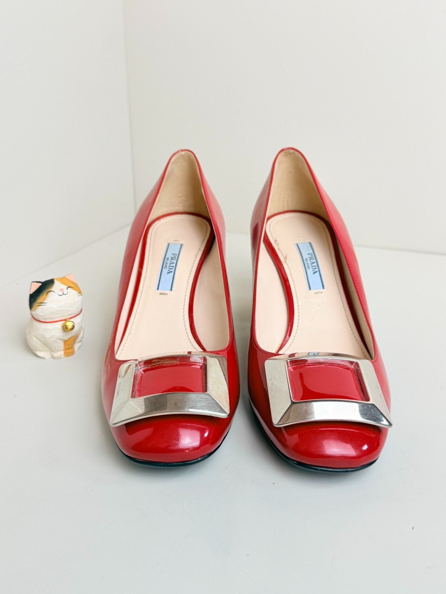 Prada Prada Patent Red Lowtop Sneakers us_7 Women Size US 7 / IT 37 - 3 Thumbnail