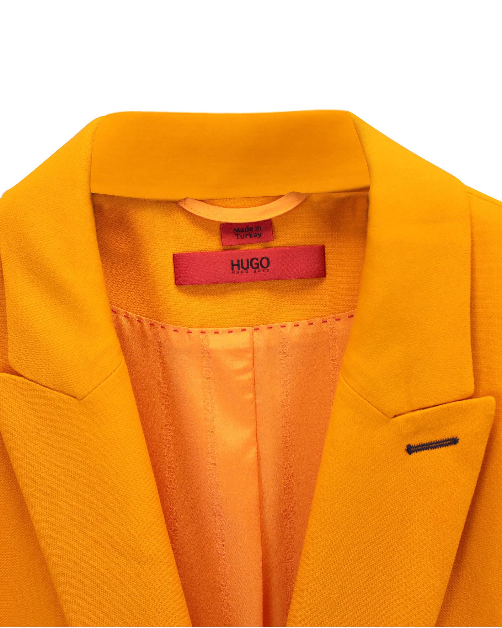 Hugo Boss Hugo Boss Double-Breasted Blazer in Orange Polyester Size S / US 4 / IT 40 - 3 Thumbnail