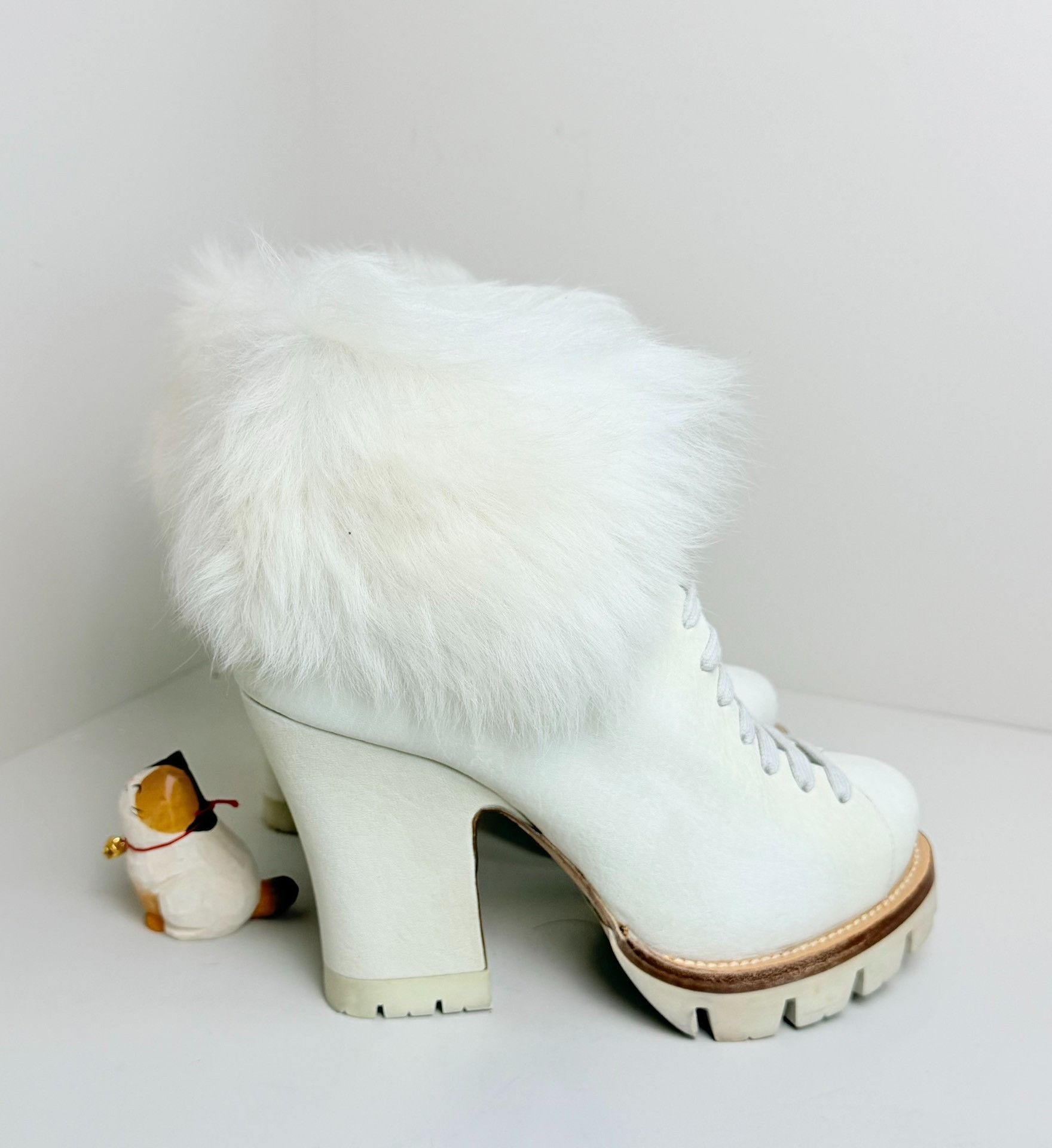 Prada Prada Distressed White Boots us_5-5 Women Size US 5.5 / IT 35.5 - 2 Thumbnail