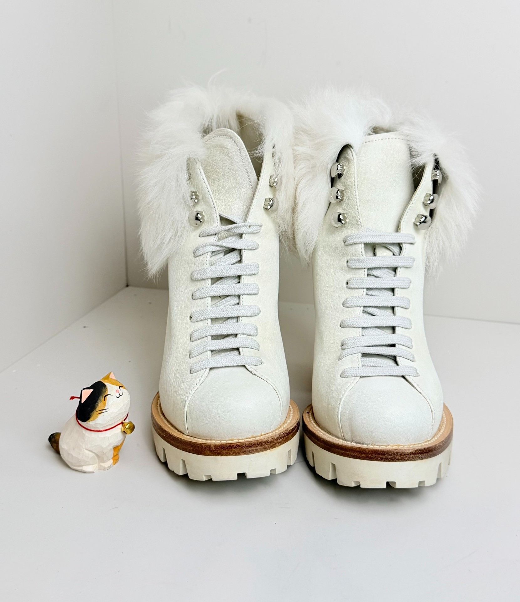 Prada Prada Distressed White Boots us_5-5 Women Size US 5.5 / IT 35.5 - 3 Thumbnail