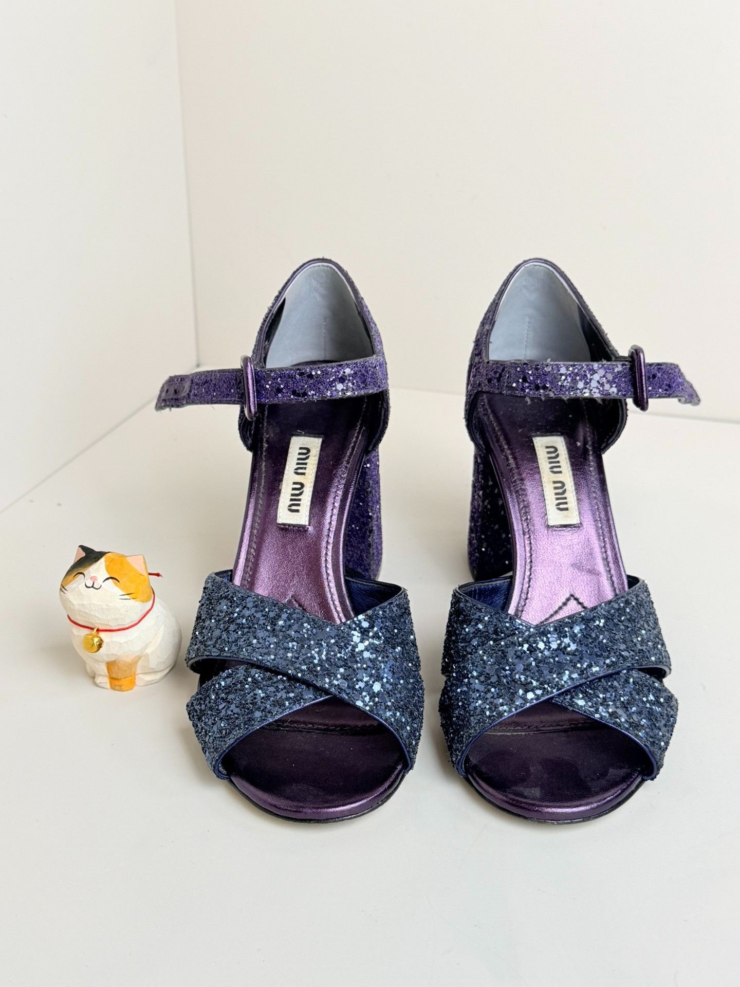 Miu Miu Miu Miu Purple Sandals us_5 Women Size US 5 / IT 35 - 3 Thumbnail