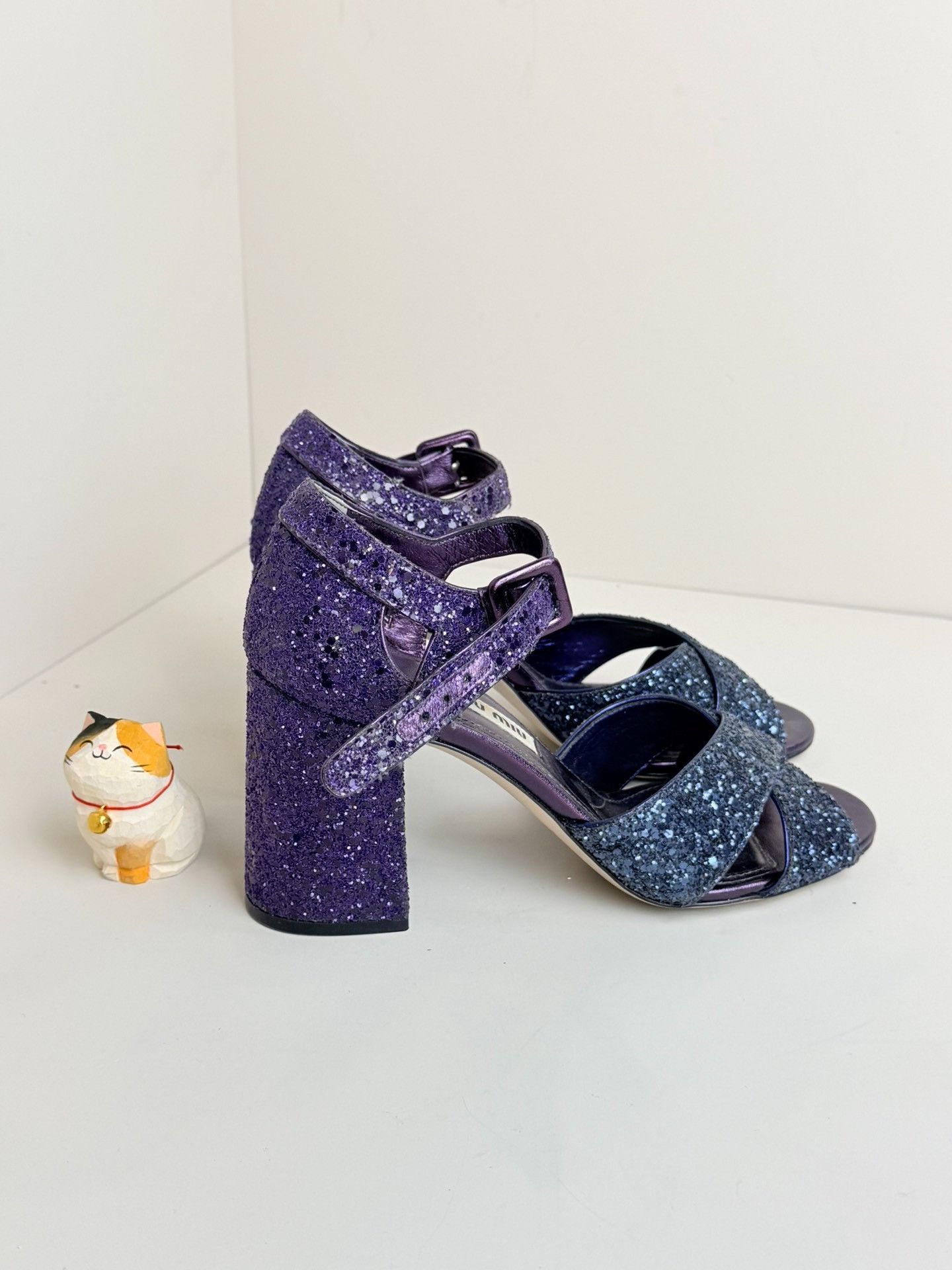 Miu Miu Miu Miu Purple Sandals us_5 Women Size US 5 / IT 35 - 2 Thumbnail