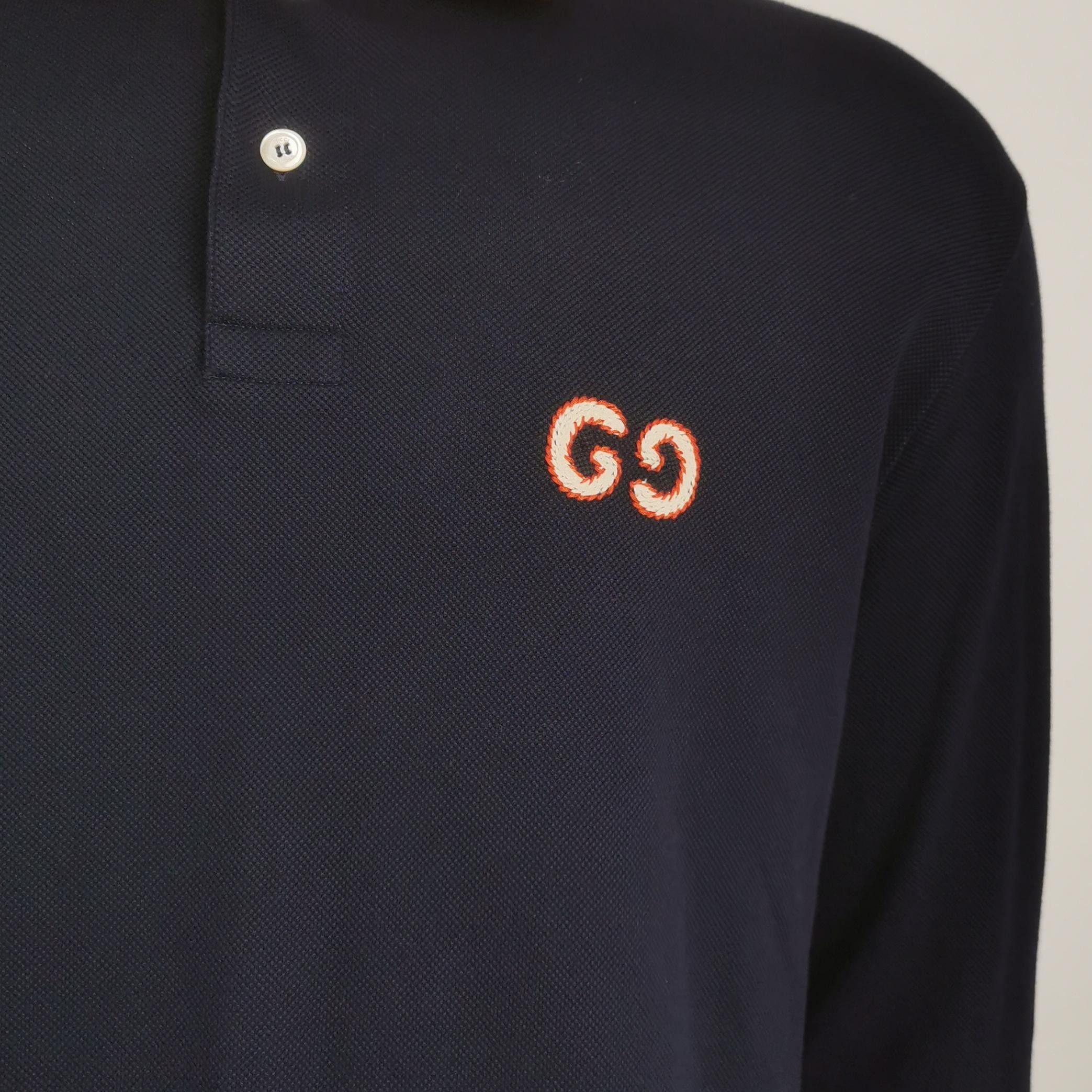 Gucci Gucci Contrast Collar Long Sleeve Polo Size M Size US M / EU 48-50 / 2 - 3 Thumbnail