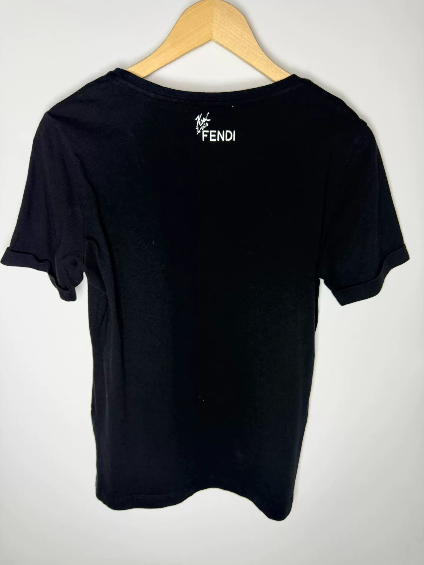 Fendi Fendi Cotton Printed Black T-Shirt XS Women Size XS / US 0-2 / IT 36-38 - 2 Thumbnail