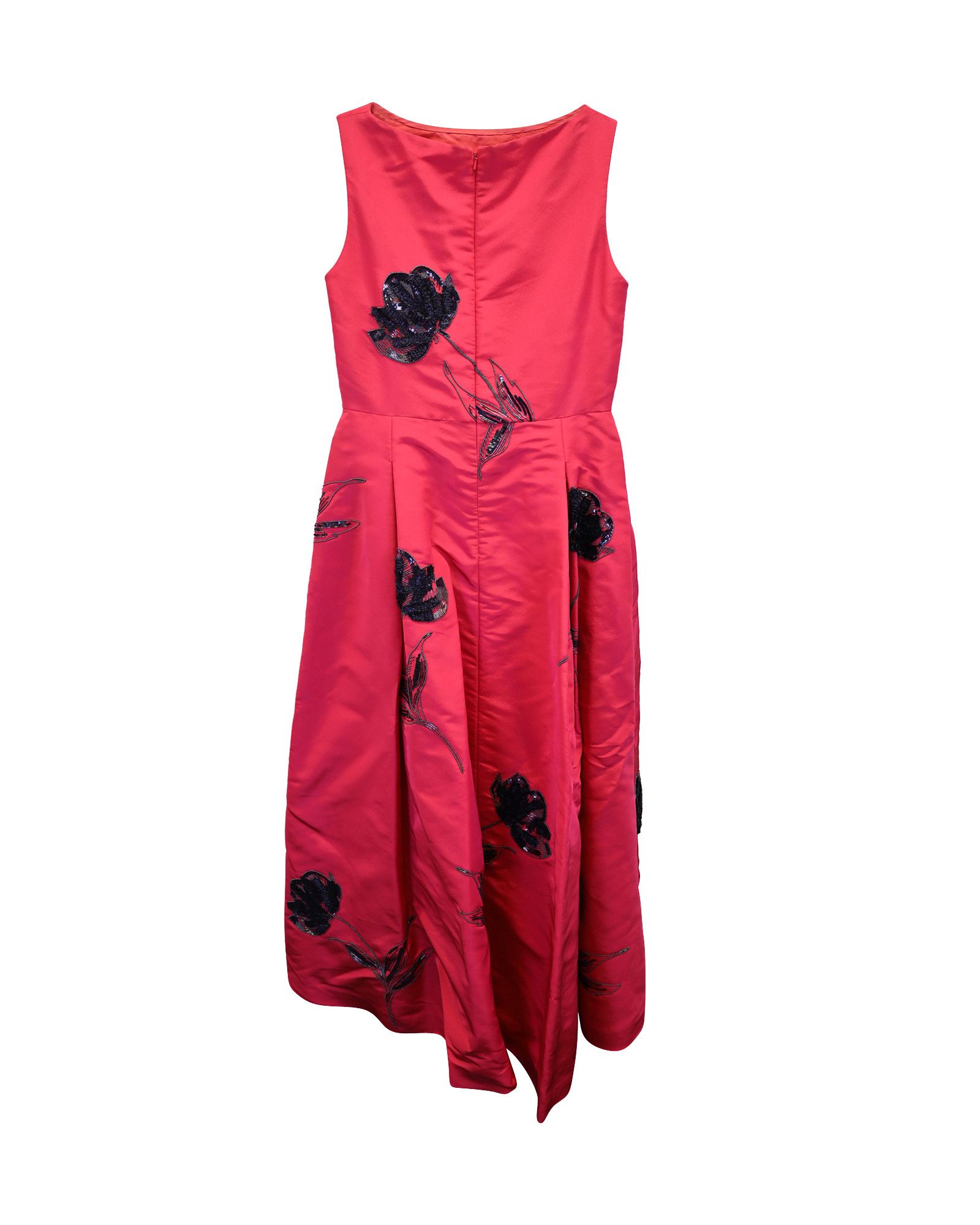 Oscar De La Renta Oscar de la Renta Floral Embellished Sleeveless Dress in Red Size XS / US 0-2 / IT 36-38 - 2 Thumbnail