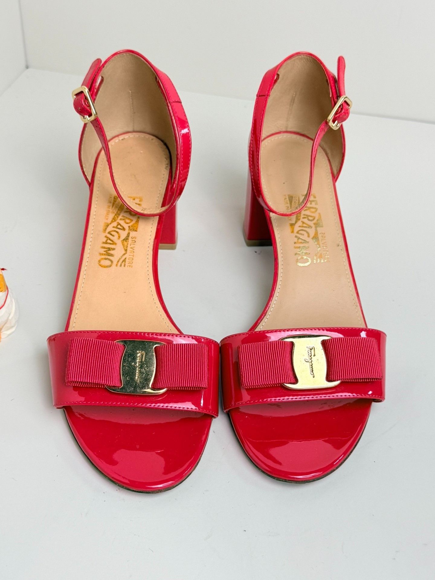 Salvatore Ferragamo Salvatore Ferragamo Patent Red Sandals us_8-5 Women Size US 8.5 / IT 38.5 - 3 Thumbnail