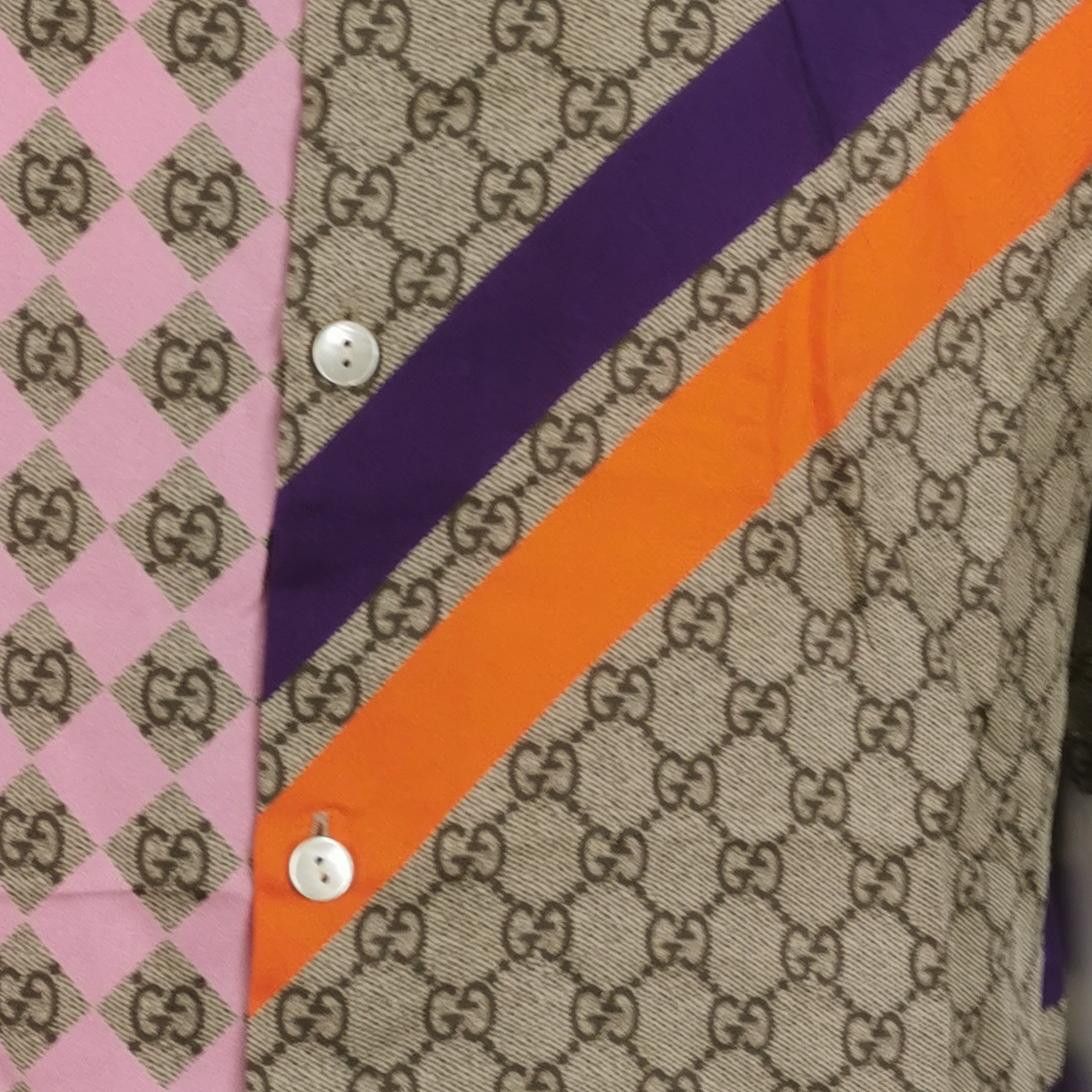 Gucci Gucci Mixed Pattern GG Monogram Silk Shirt Size 44 Size US S / EU 44-46 / 1 - 3 Thumbnail