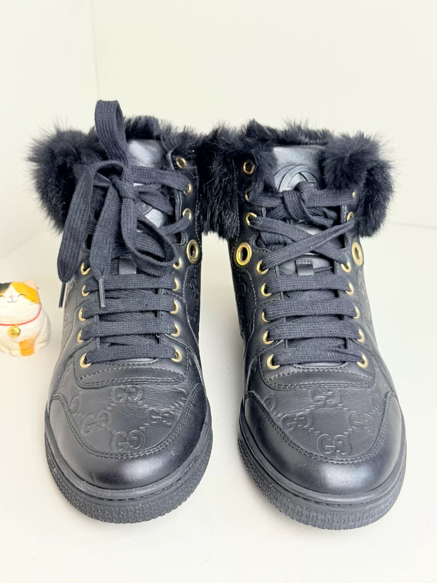 Gucci Gucci Thermal Black Hitop Sneakers us_6 Women Size US 6 / IT 36 - 3 Thumbnail