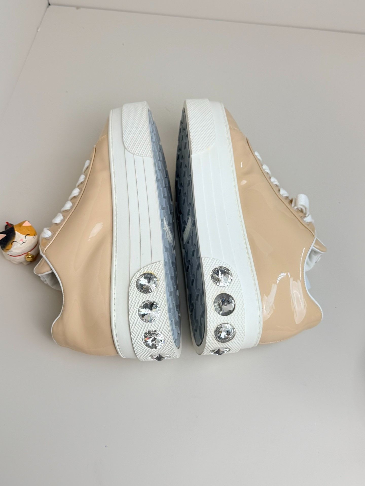 Miu Miu Miu Miu Beige Lowtop Sneakers us_5-5 Women Size US 5.5 / IT 35.5 - 5 Thumbnail