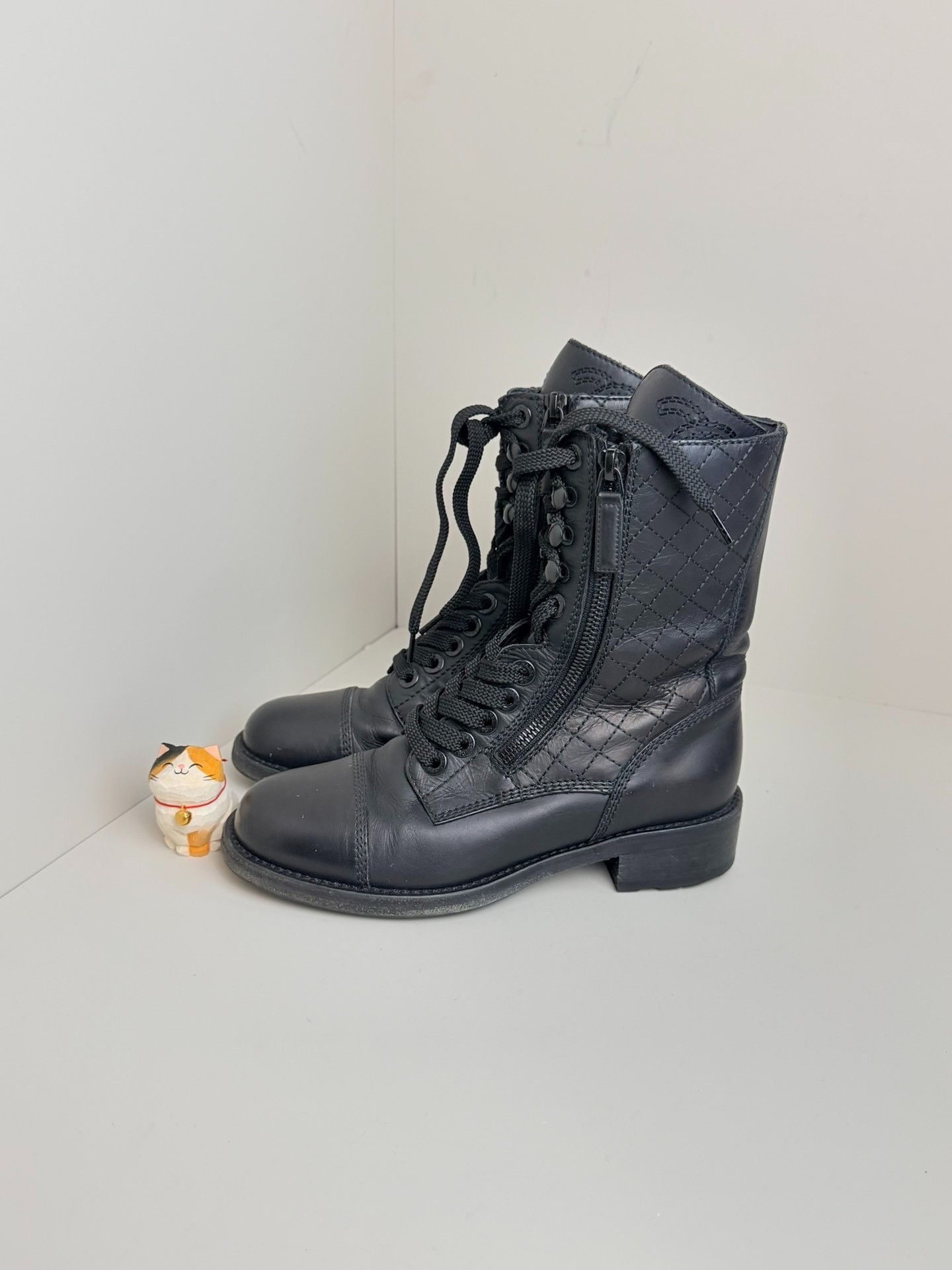 Chanel Chanel Plaid Black Boots us_5-5 Women Size US 5.5 / IT 35.5 - 2 Thumbnail