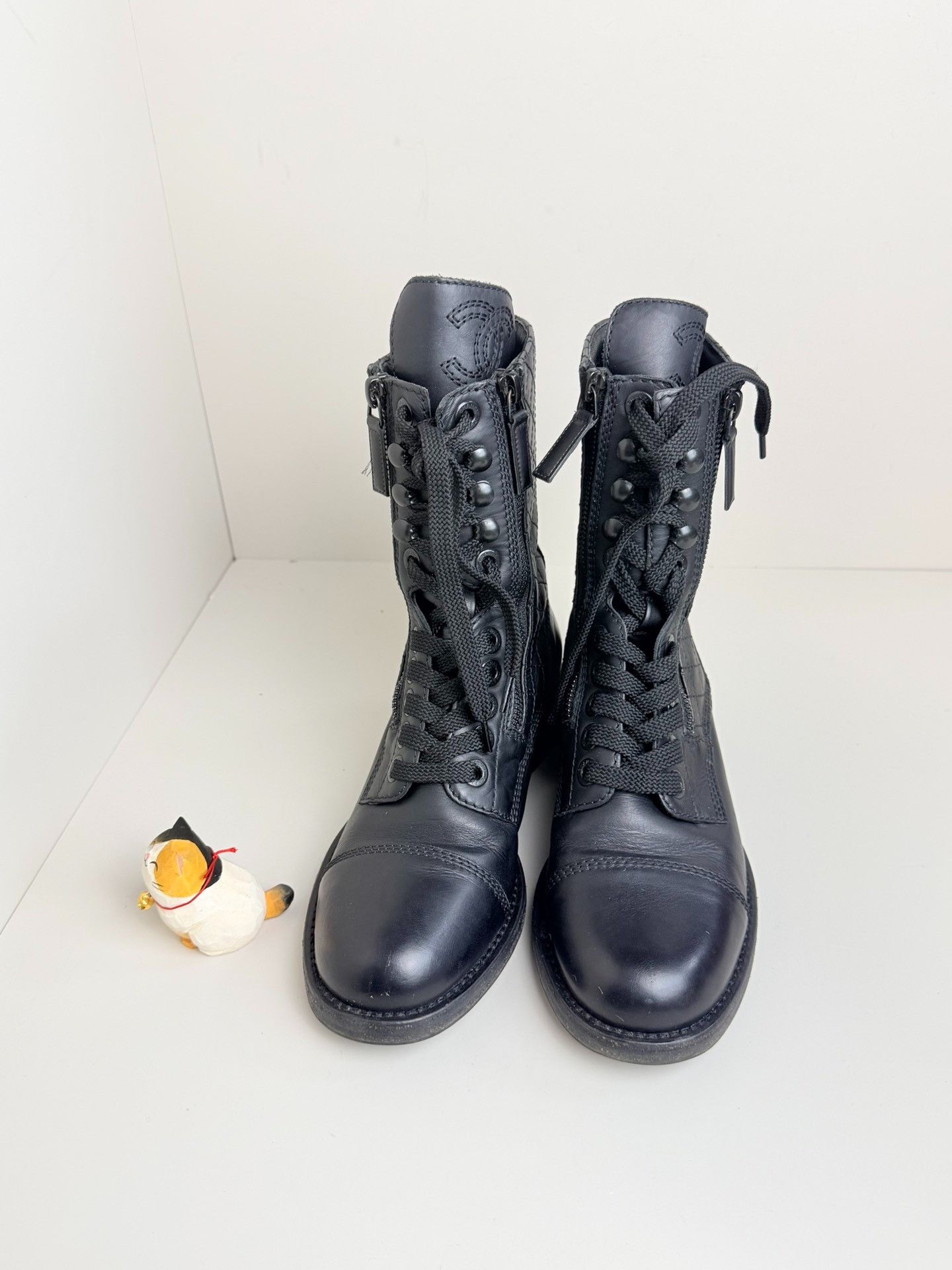 Chanel Chanel Plaid Black Boots us_5-5 Women Size US 5.5 / IT 35.5 - 3 Thumbnail