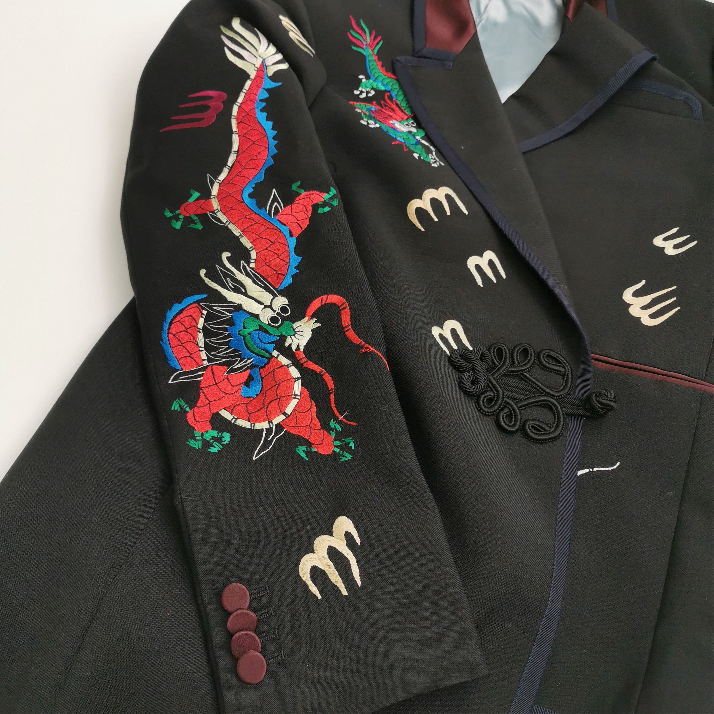 Gucci Gucci Dragon Embroidered Mohair Wool Blazer 46 Size 36R - 5 Thumbnail