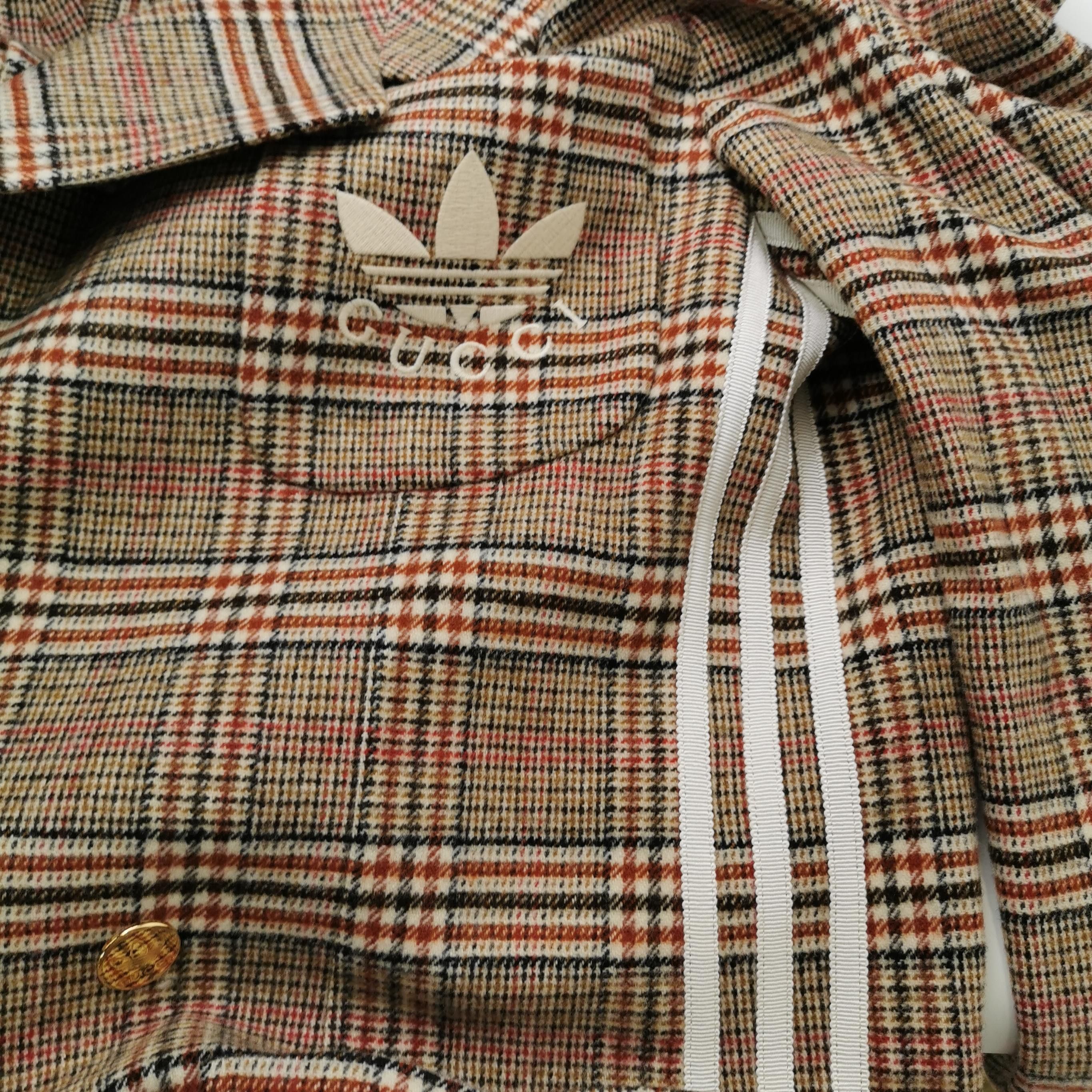 Gucci Gucci x Adidas Check Wool Double-Breasted Blazer 44 Size 34R - 3 Thumbnail