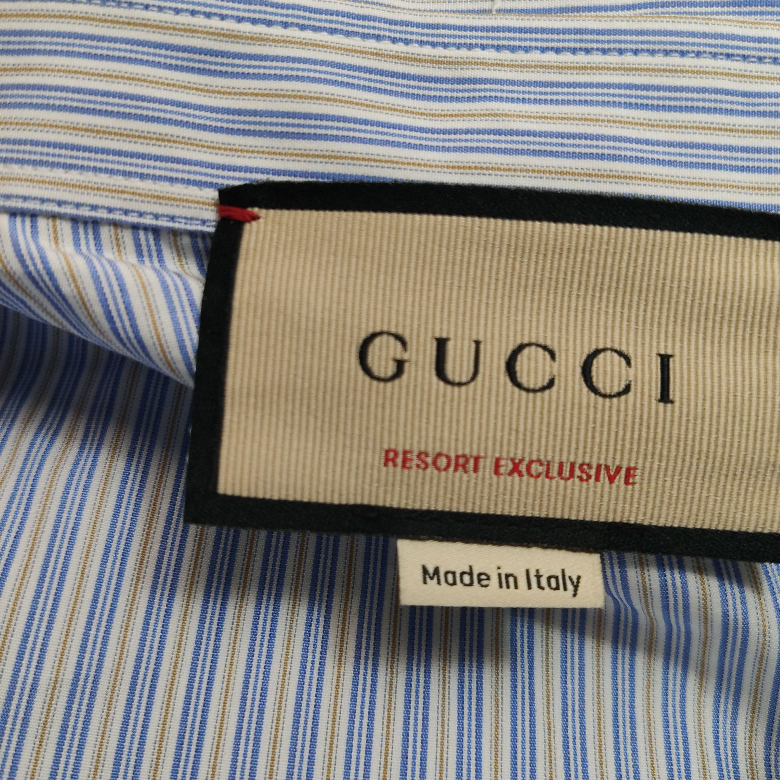 Gucci Gucci Resort Exclusive Striped Silk Panel Shirt 44 Size US S / EU 44-46 / 1 - 6 Thumbnail