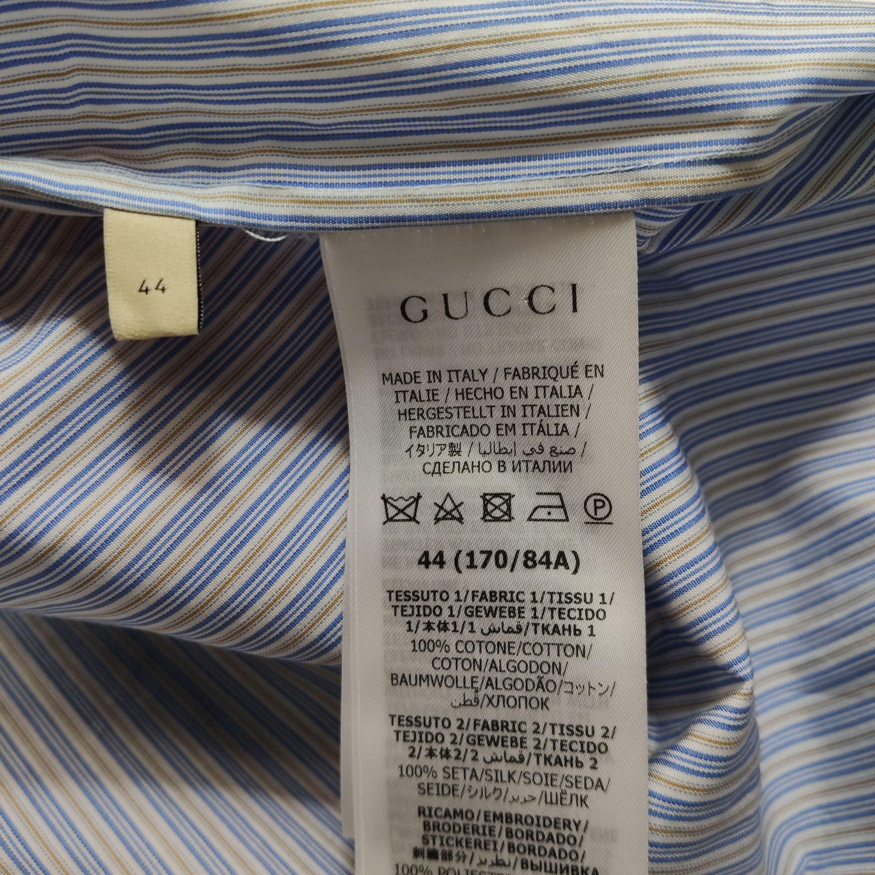 Gucci Gucci Resort Exclusive Striped Silk Panel Shirt 44 Size US S / EU 44-46 / 1 - 7 Thumbnail
