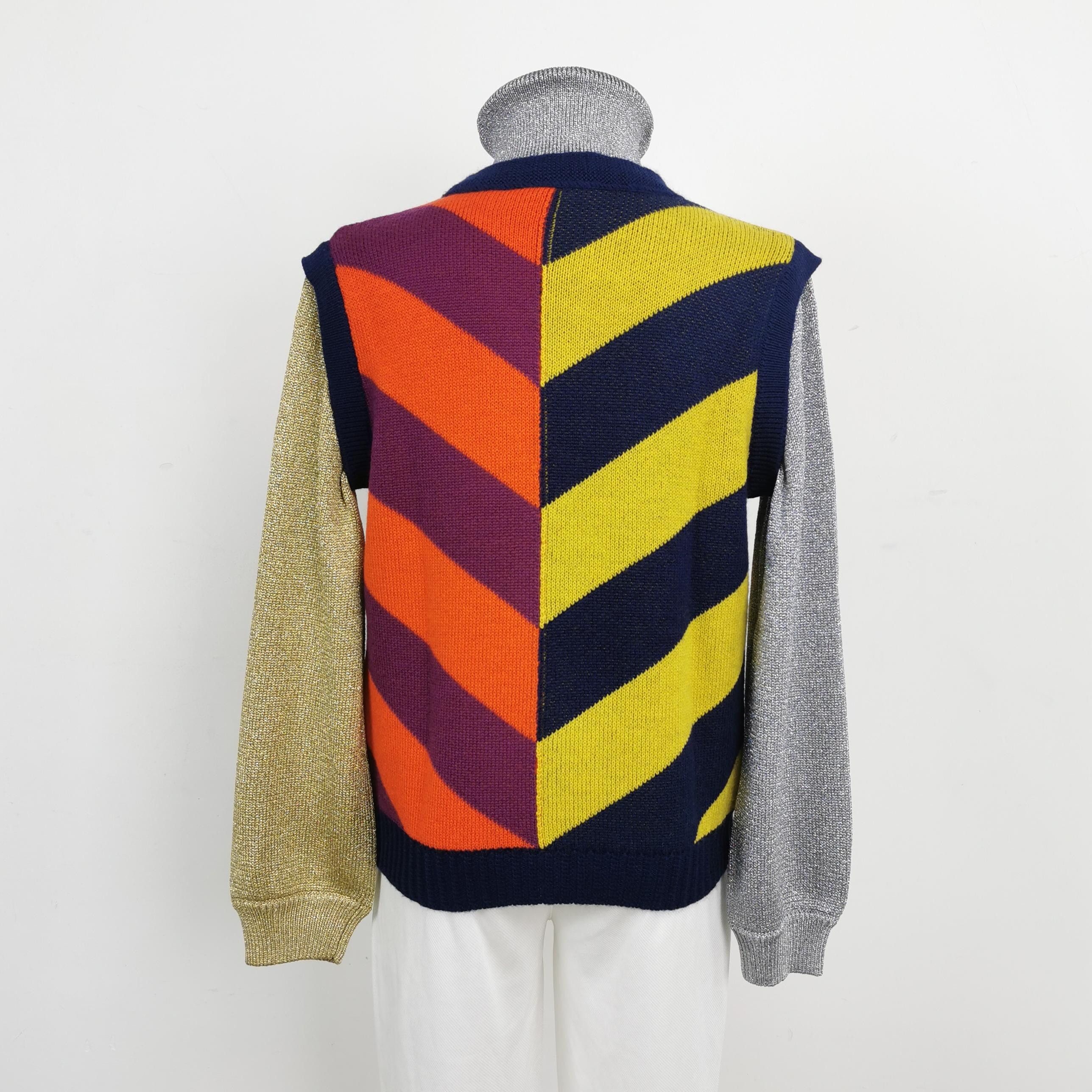 Gucci Gucci Metallic Sleeve Logo Turtleneck Sweater Size M Size US M / EU 48-50 / 2 - 2 Thumbnail