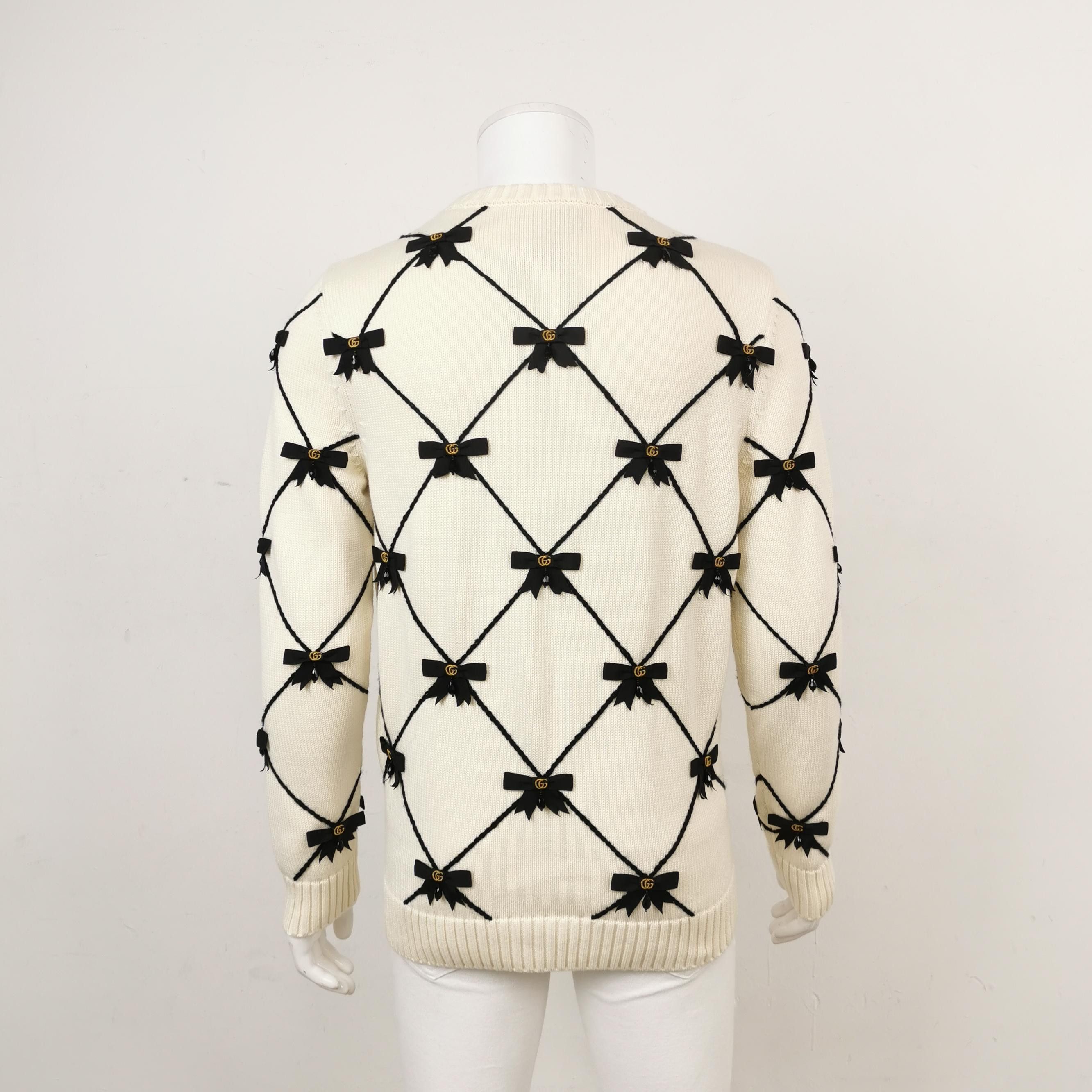 Gucci Gucci Bow Lattice Cotton Knit Sweater S Size US S / EU 44-46 / 1 - 2 Thumbnail