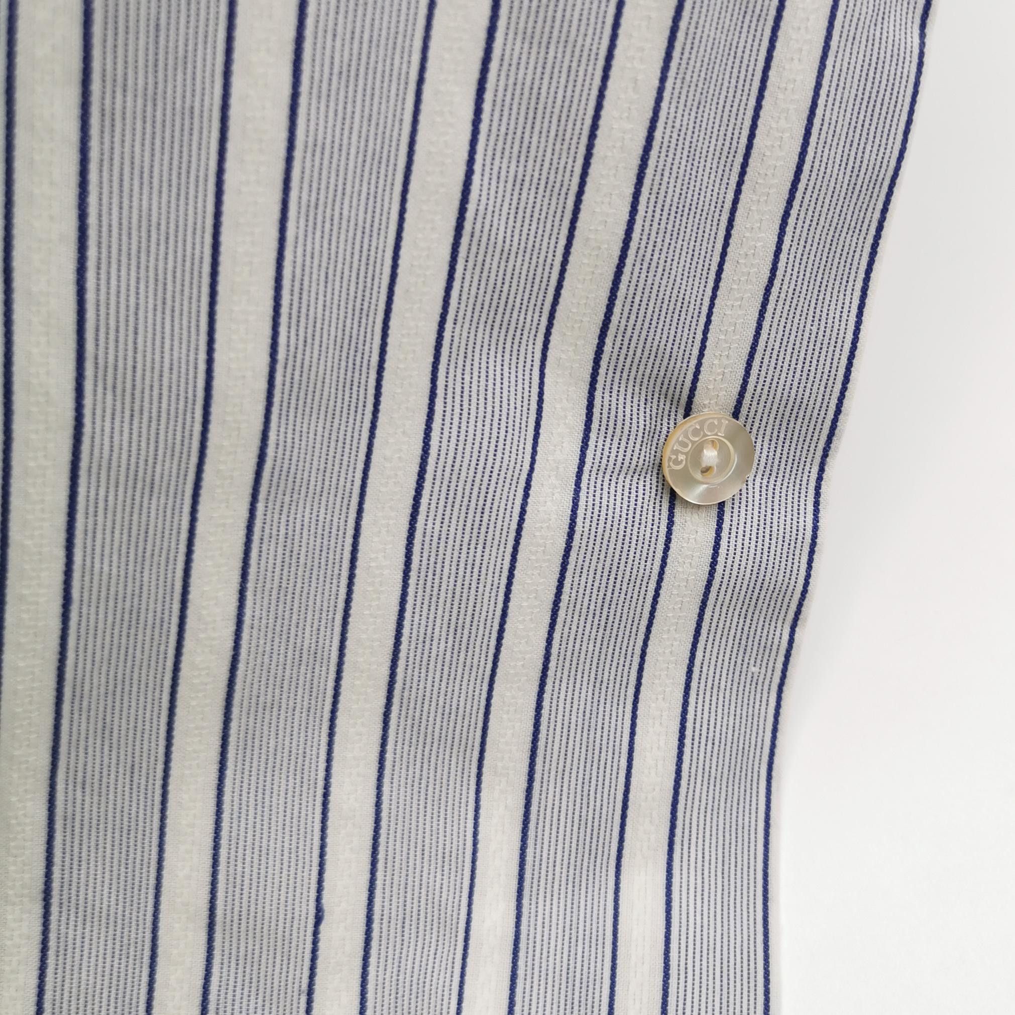 Gucci Gucci Striped Cotton Button Up Shirt Size 38 Size US S / EU 44-46 / 1 - 3 Thumbnail