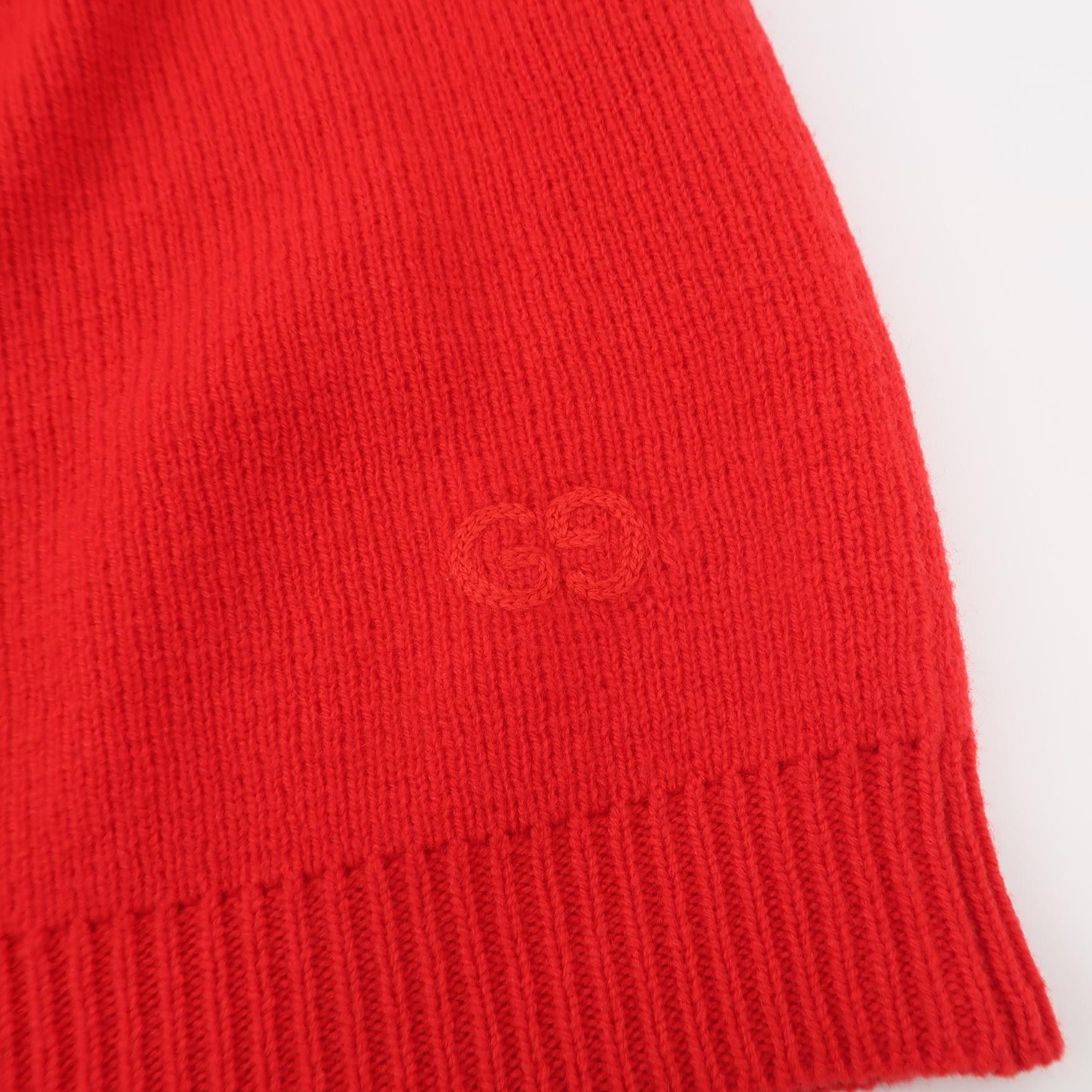 Gucci Gucci Red Wool GG Logo Turtleneck Sweater Size M Size US M / EU 48-50 / 2 - 3 Thumbnail