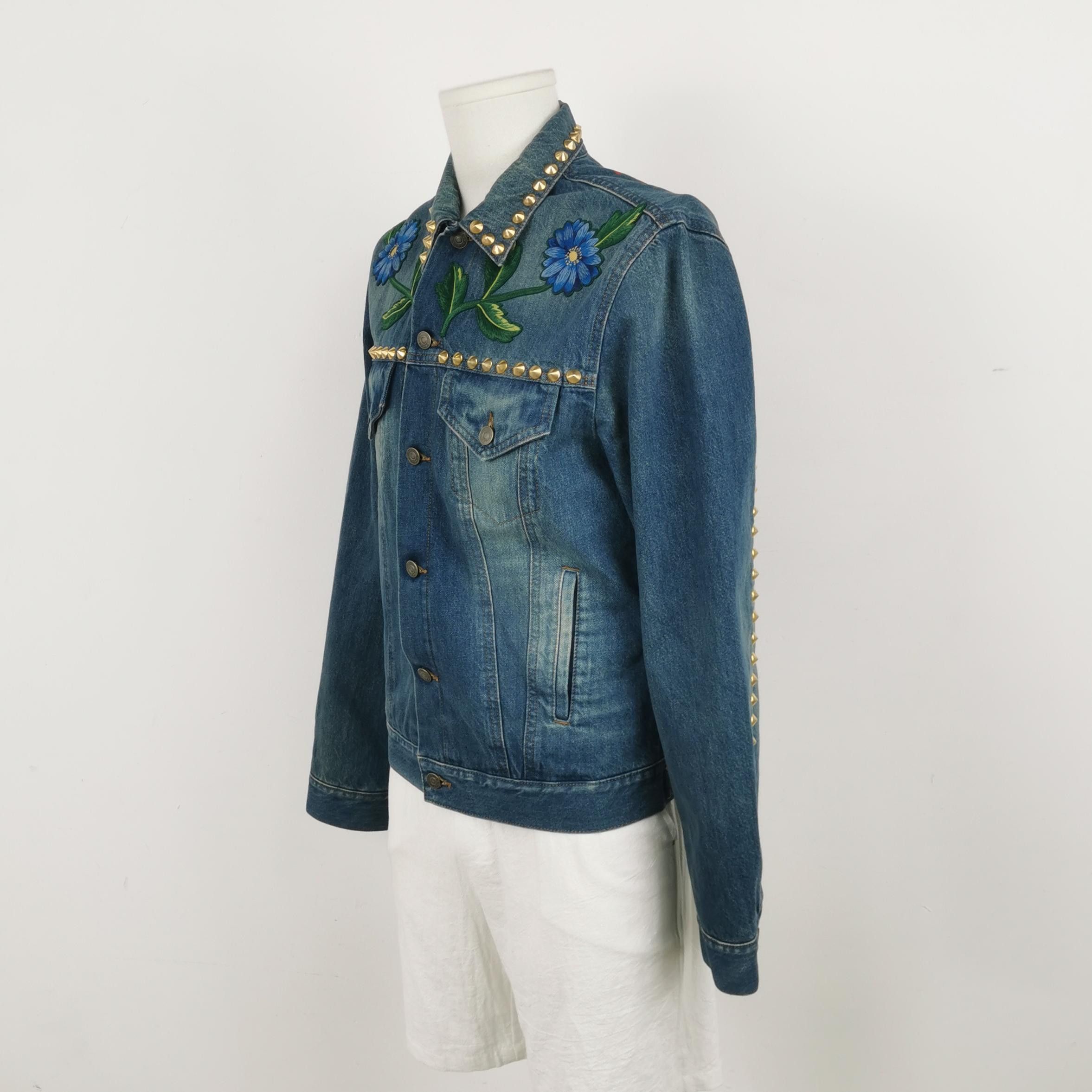 Gucci Gucci Studded Floral Butterfly Denim Jacket 48 Size US M / EU 48-50 / 2 - 2 Thumbnail