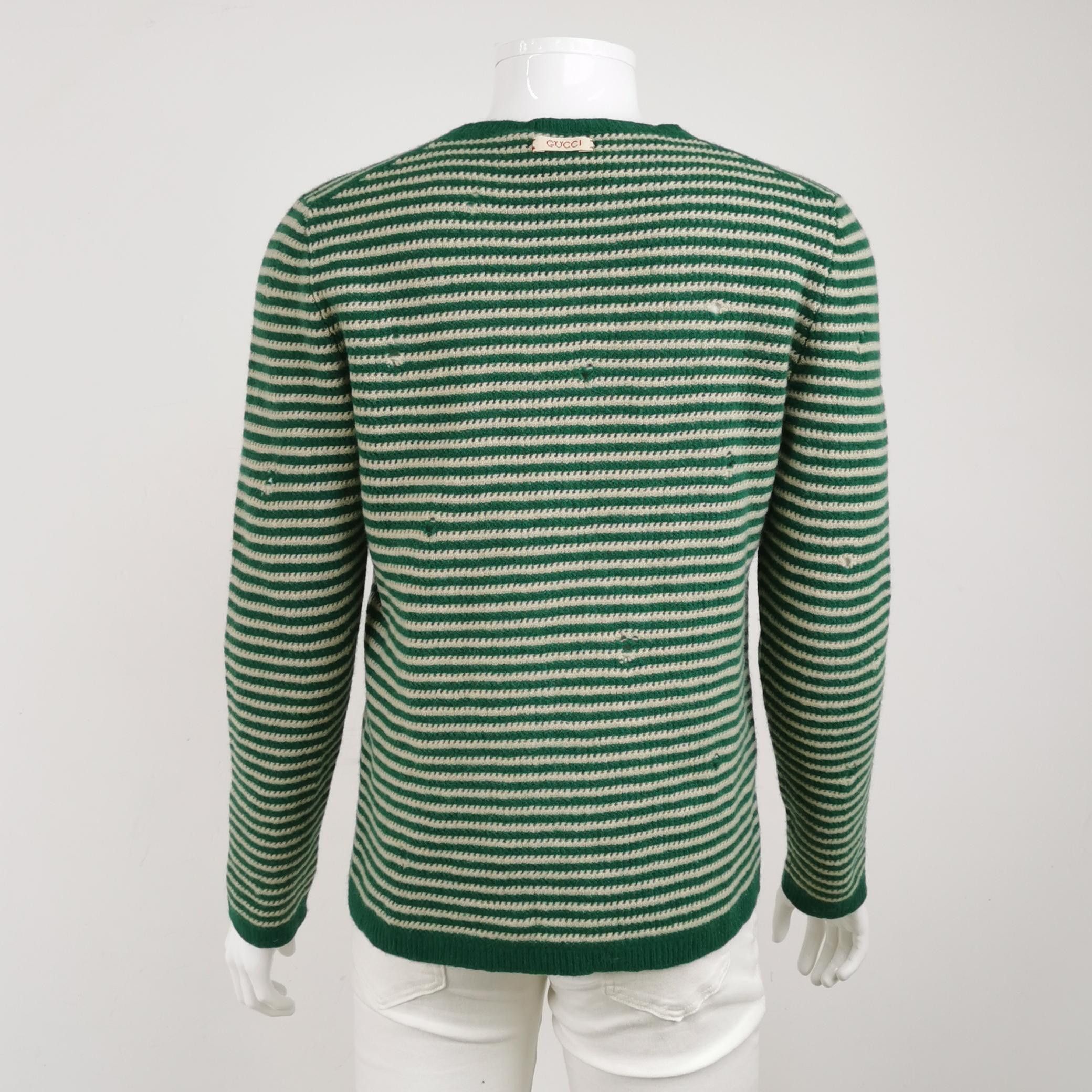 Gucci Gucci Striped Wool V-Neck Sweater Size M Size US M / EU 48-50 / 2 - 3 Thumbnail