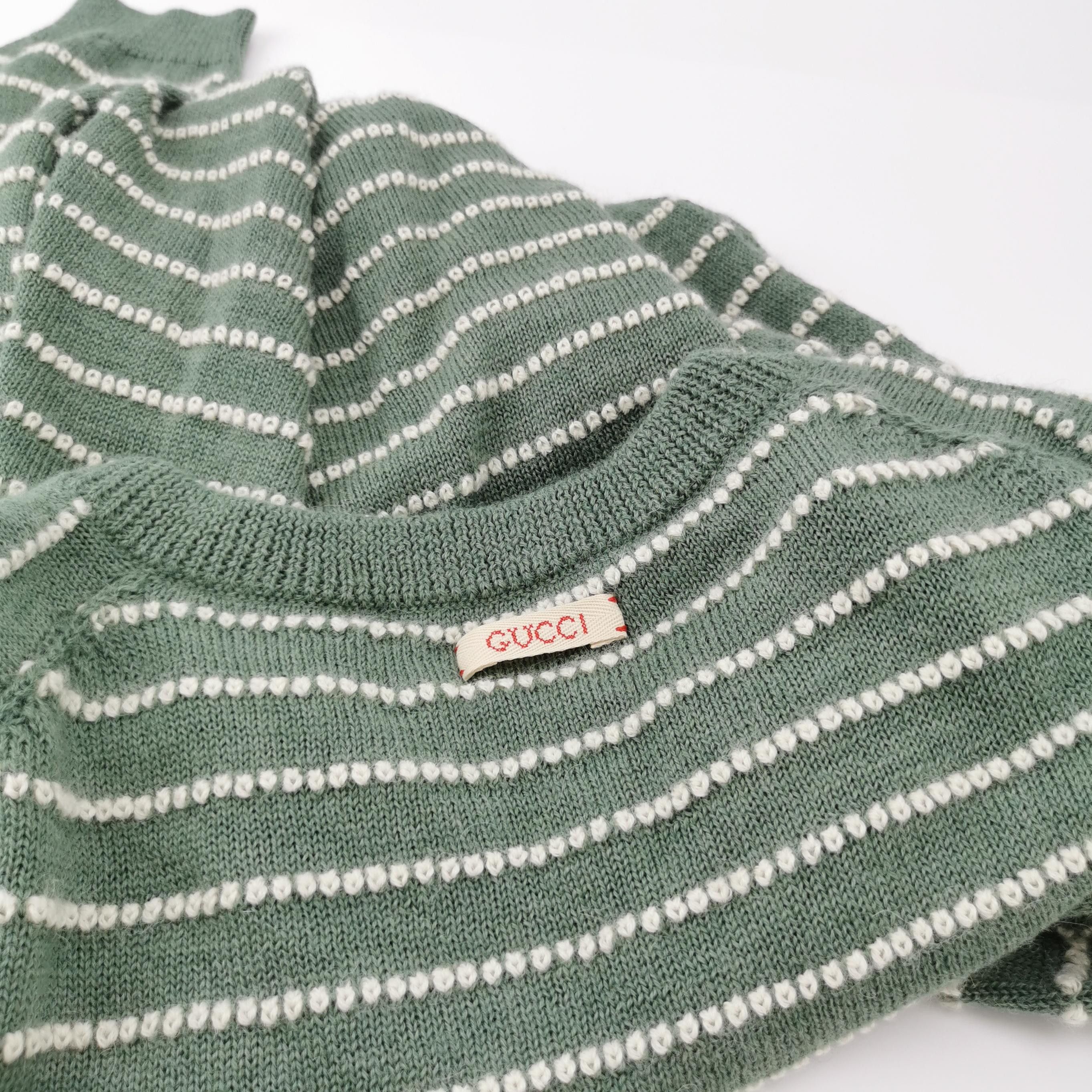 Gucci Gucci Alpaca Wool V-Neck Striped Sweater L Size US L / EU 52-54 / 3 - 4 Thumbnail