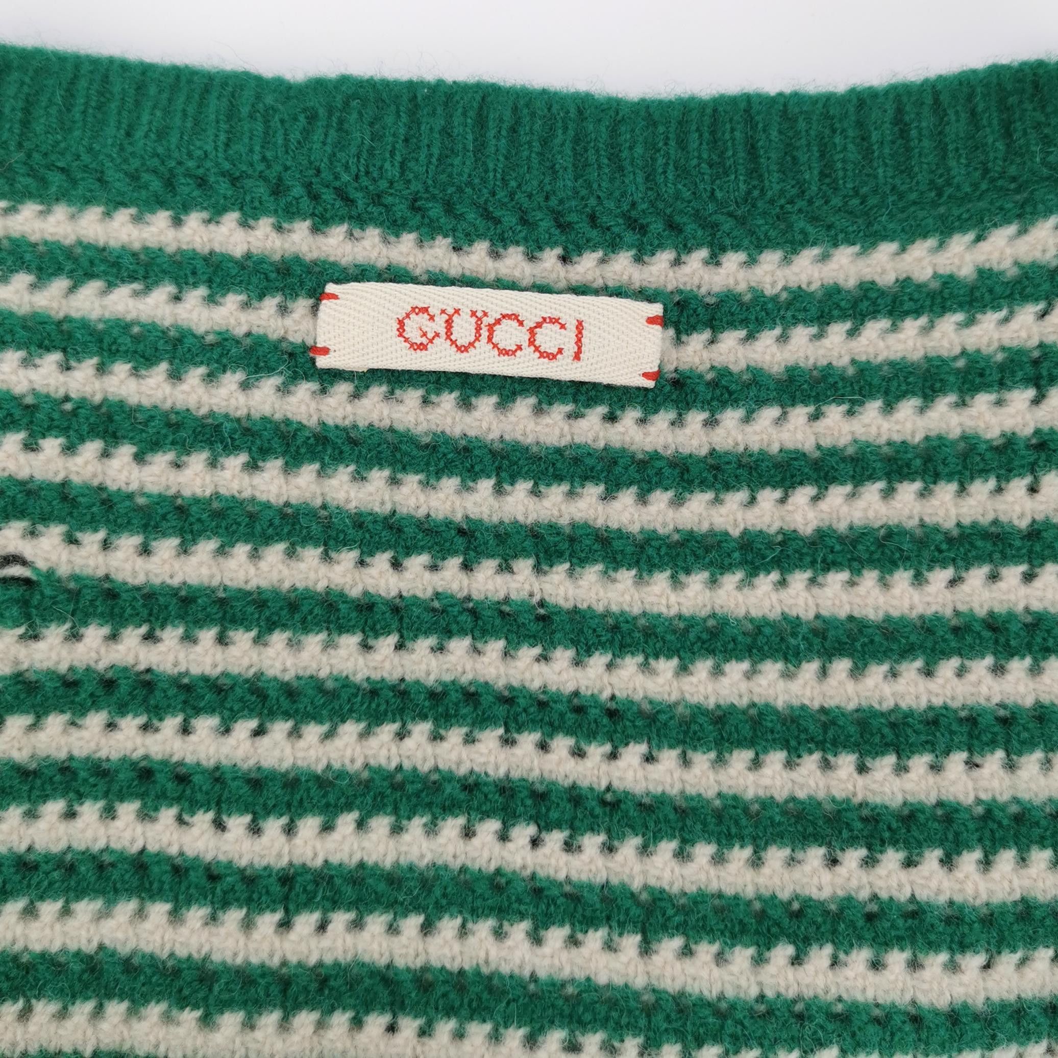 Gucci Gucci Striped V-Neck Wool Sweater Size M Size US M / EU 48-50 / 2 - 4 Thumbnail