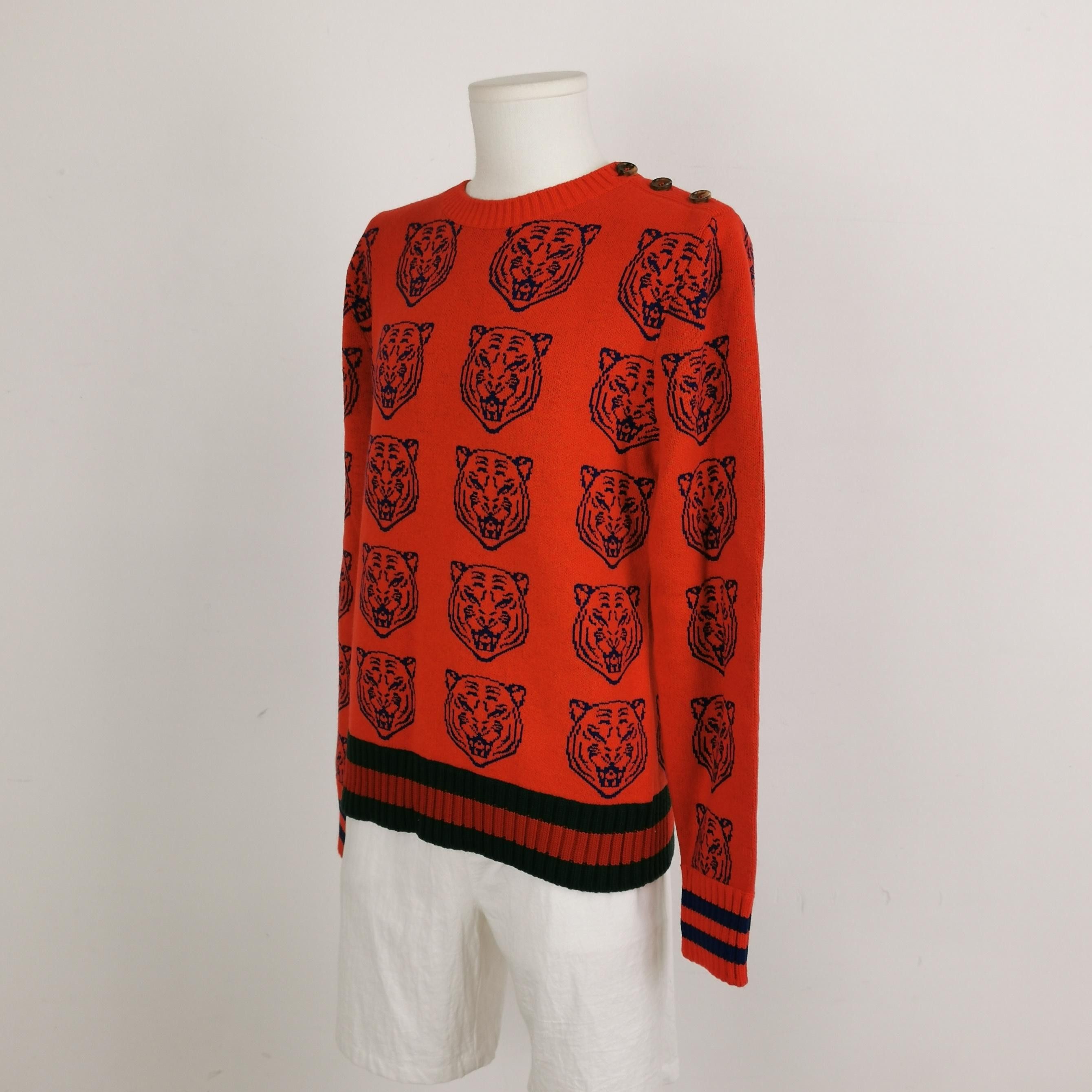 Gucci Gucci Tiger Head Wool Crewneck Sweater M Size US M / EU 48-50 / 2 - 2 Thumbnail