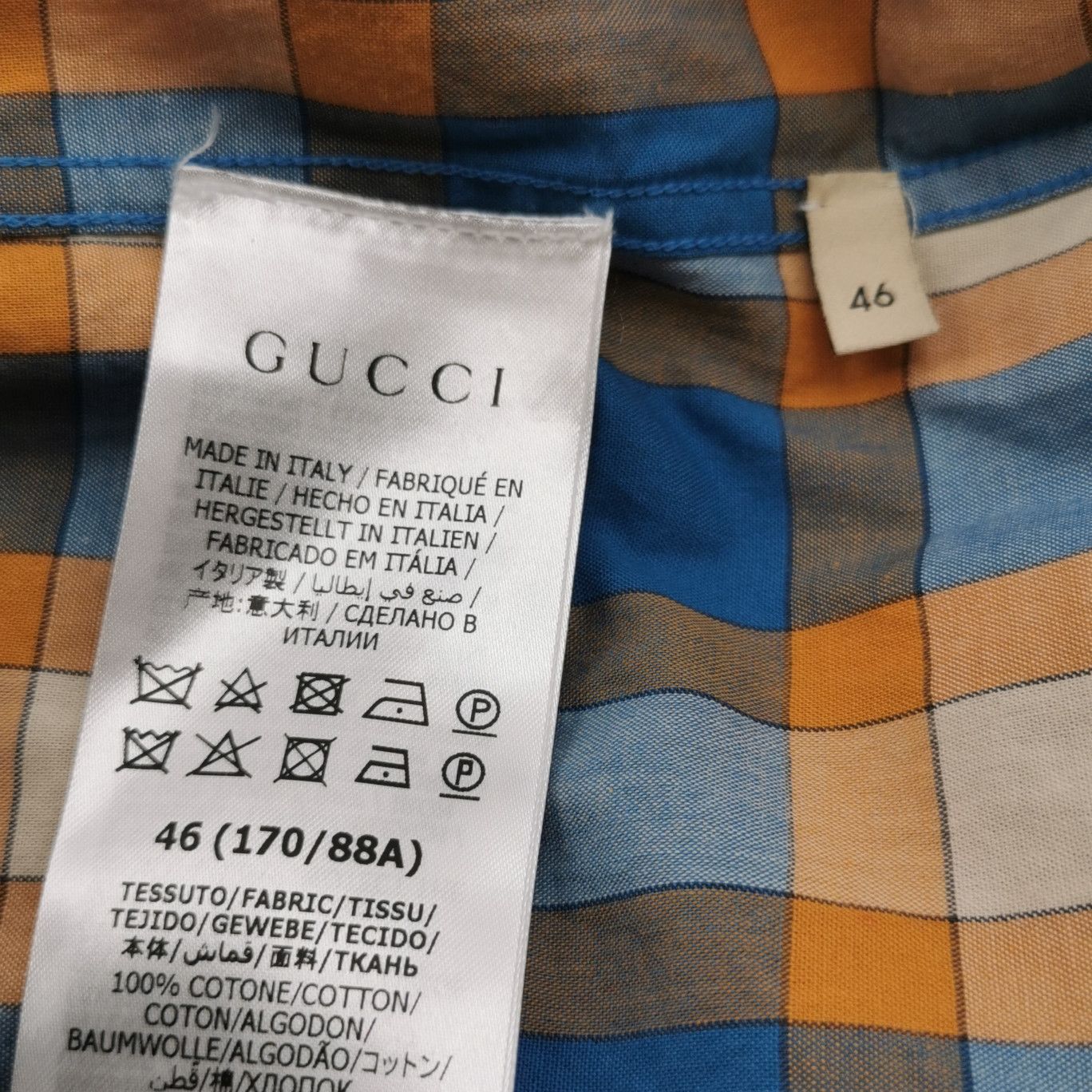 Gucci Gucci Plaid Embroidered Button Up Shirt 46 Size US S / EU 44-46 / 1 - 5 Thumbnail