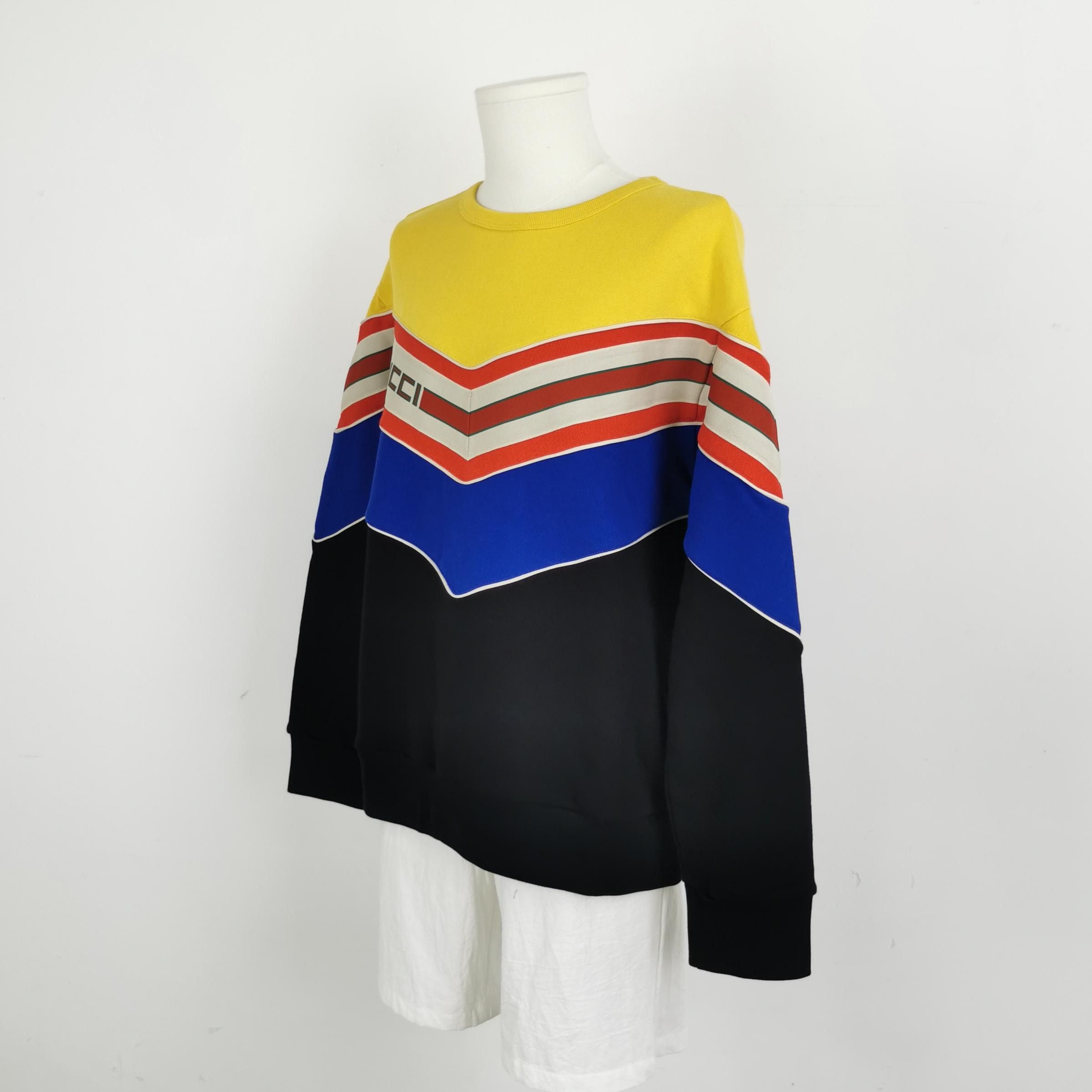 Gucci Gucci Colorblock Chevron Logo Sweatshirt Size M Size US M / EU 48-50 / 2 - 2 Thumbnail