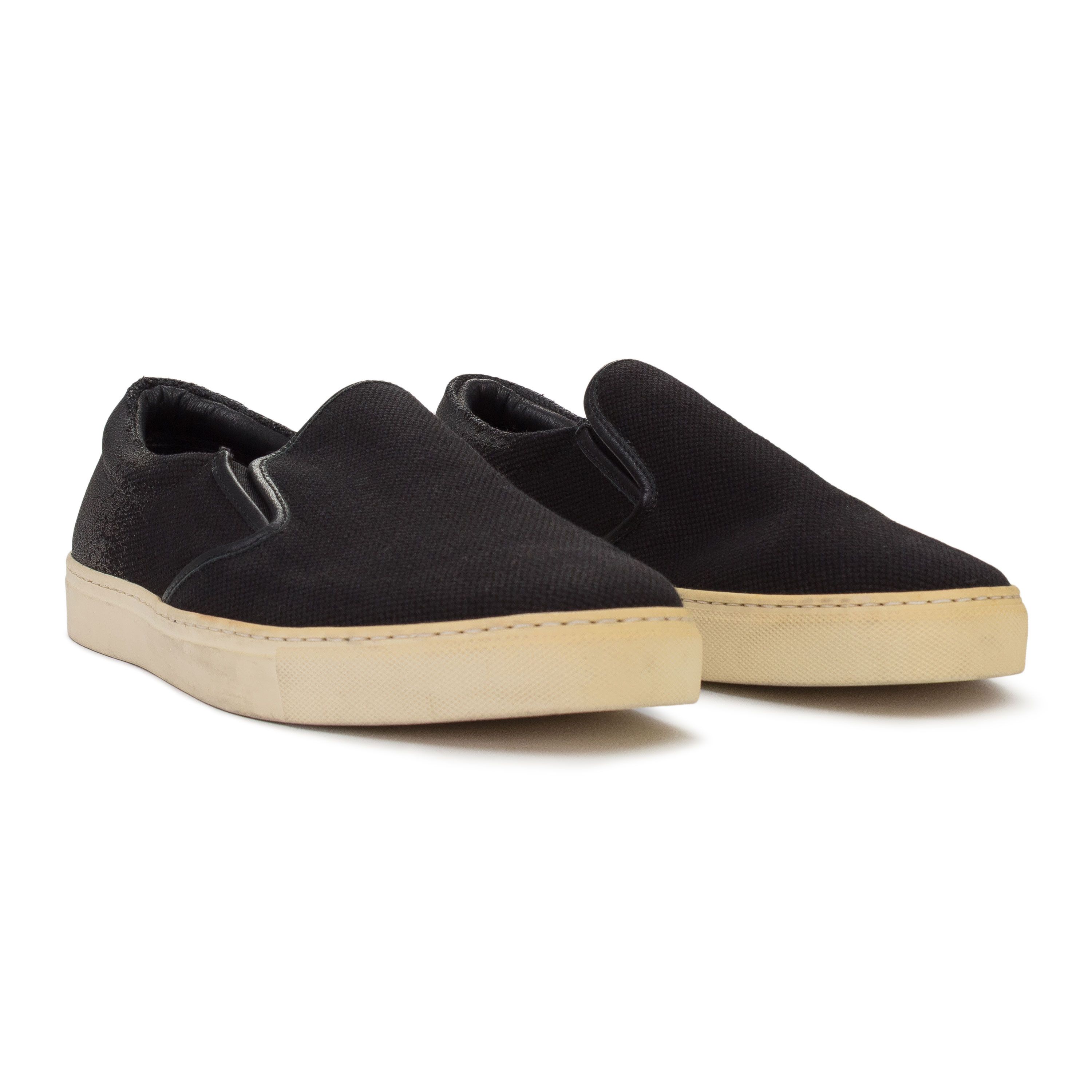 Ermenegildo Zegna NERO LEATHER PATCH HEEL SLIP-ON SIZE 10 Size US 10 / EU 43 - 5 Thumbnail