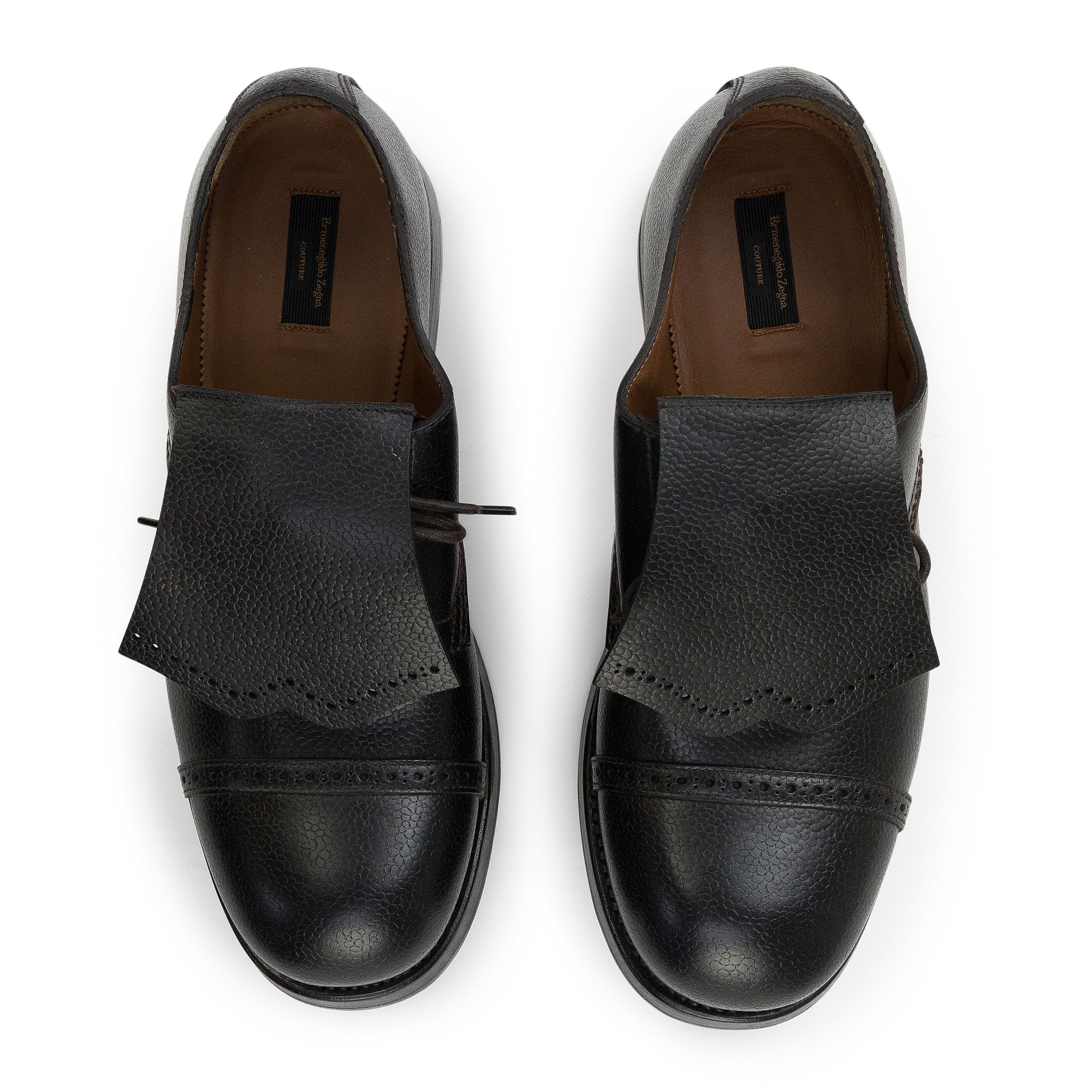 Ermenegildo Zegna BLACK FLAP OVER LACEUP OXFORDS SIZE 10 Size US 10 / EU 43 - 4 Thumbnail