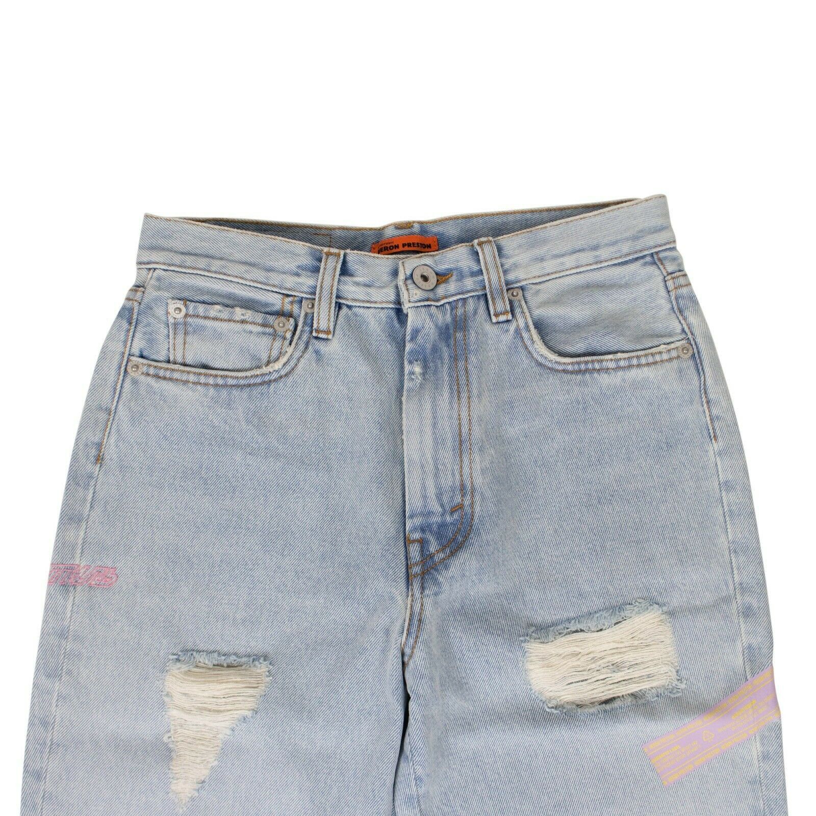Heron Preston Light Blue Cotton Slim Denim Pants Size 26 Size 26" / US 2 / IT 38 - 3 Thumbnail