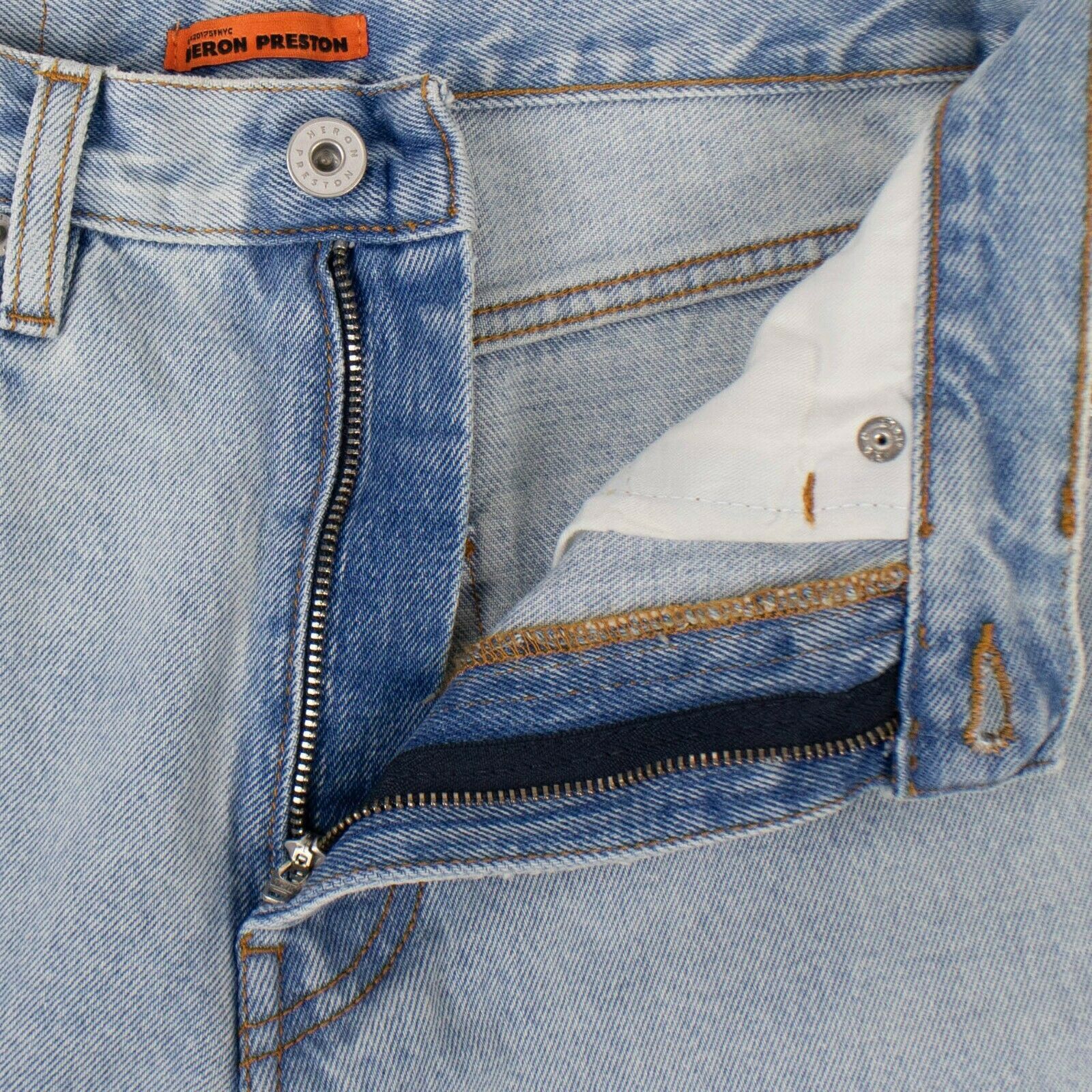 Heron Preston Light Blue Cotton Slim Denim Pants Size 26 Size 26" / US 2 / IT 38 - 6 Thumbnail