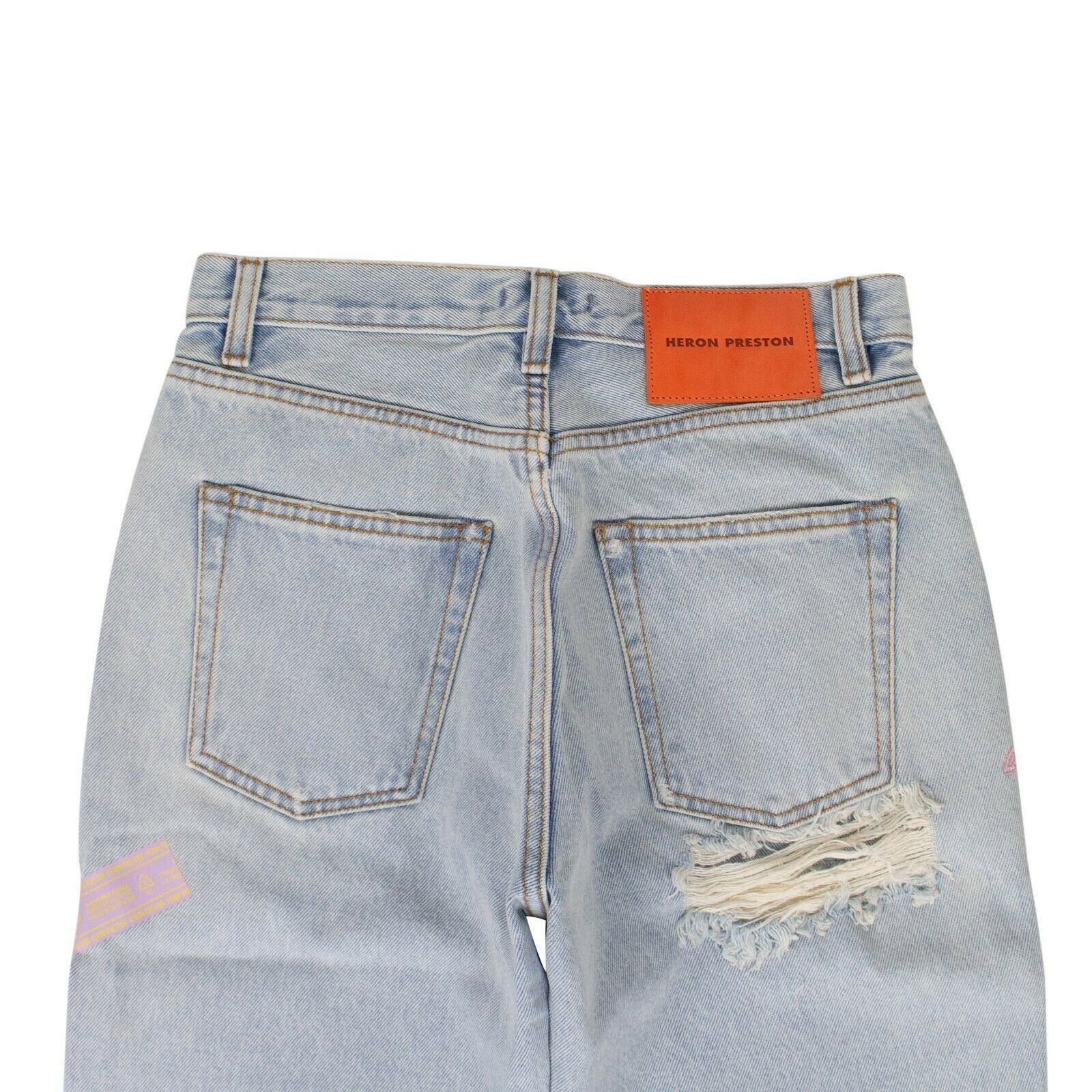 Heron Preston Light Blue Cotton Slim Denim Pants Size 26 Size 26" / US 2 / IT 38 - 7 Thumbnail
