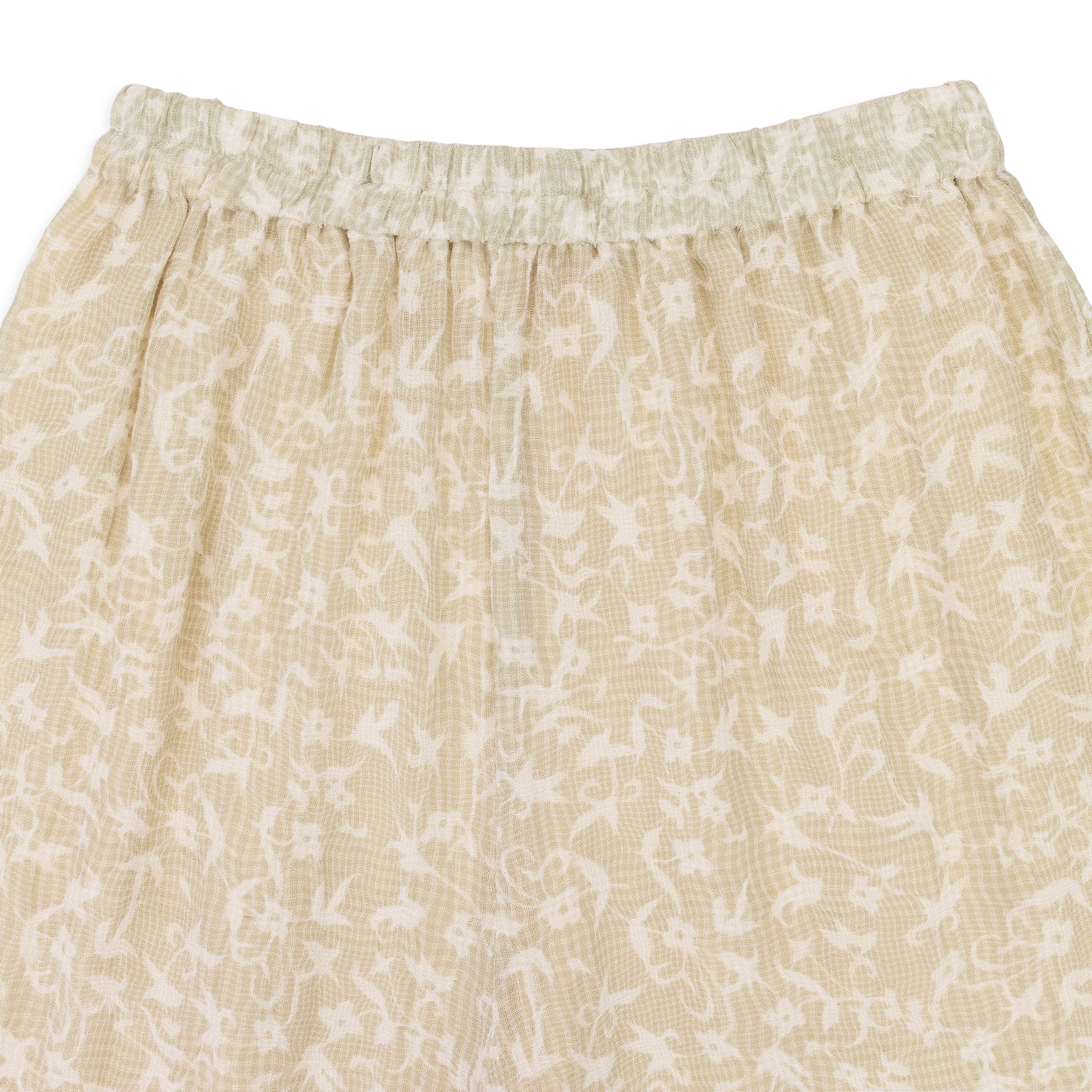 Jordan Brand GREEN/WHITE/BEIGE WISPY FLARED LEG STRAIGHT TROUSERS SIZE S Size 28" / US 6 / IT 42 - 4 Thumbnail
